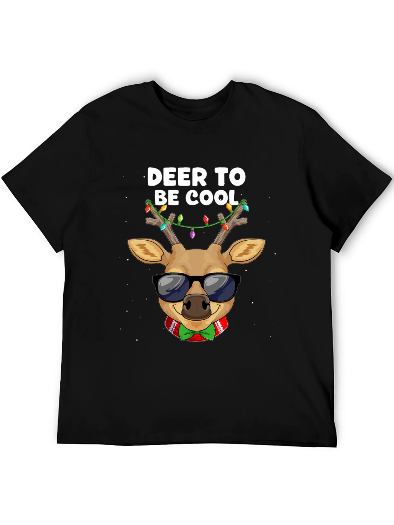 Cool Deer Christmas Graphic T-Shirt