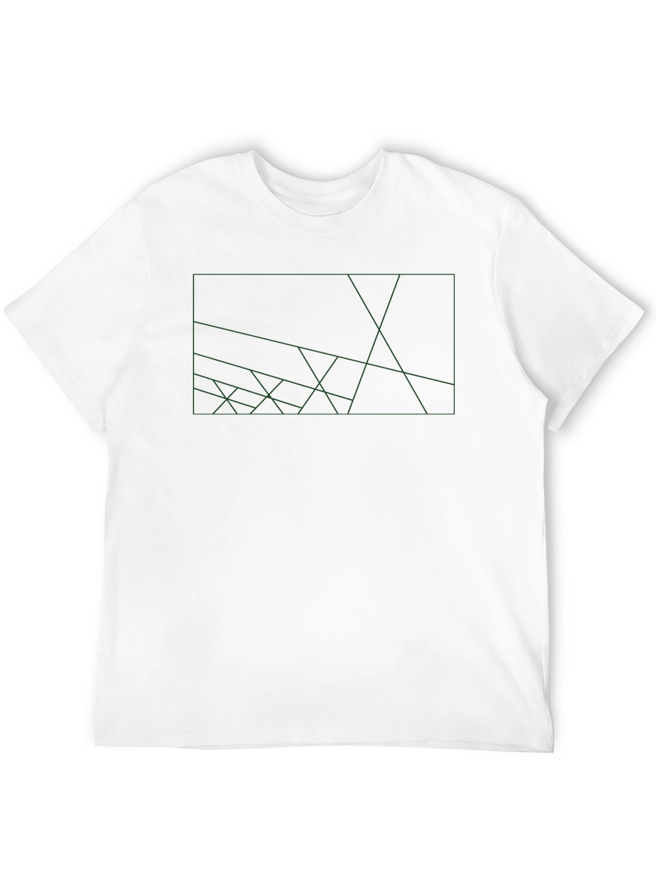 Geometric Line Art Black T-Shirt