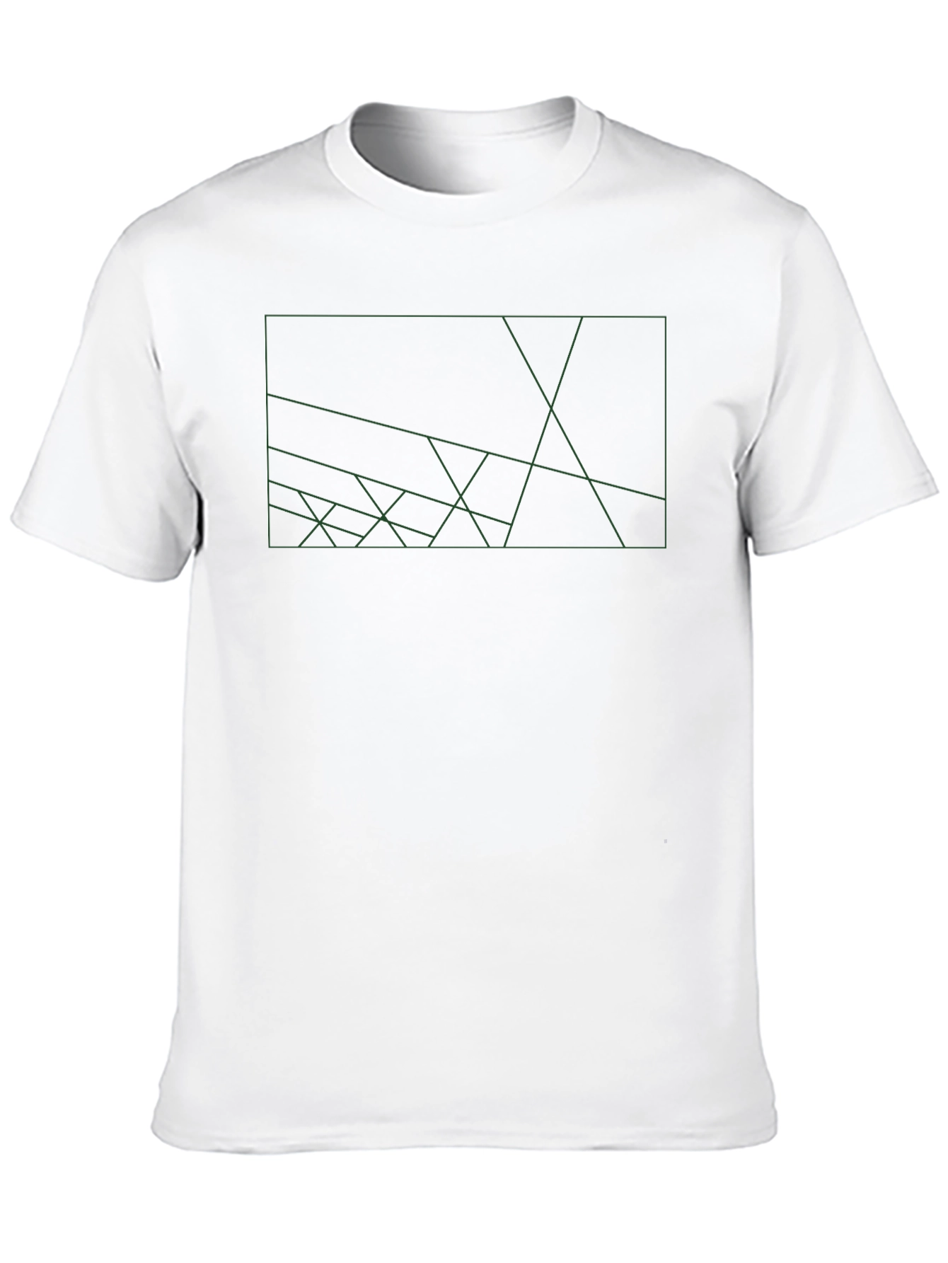 Geometric Line Art Black T-Shirt