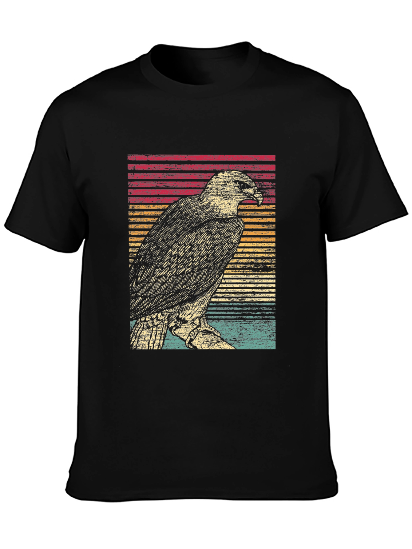 Retro Eagle Graphic Tee - Black Unisex T-Shirt