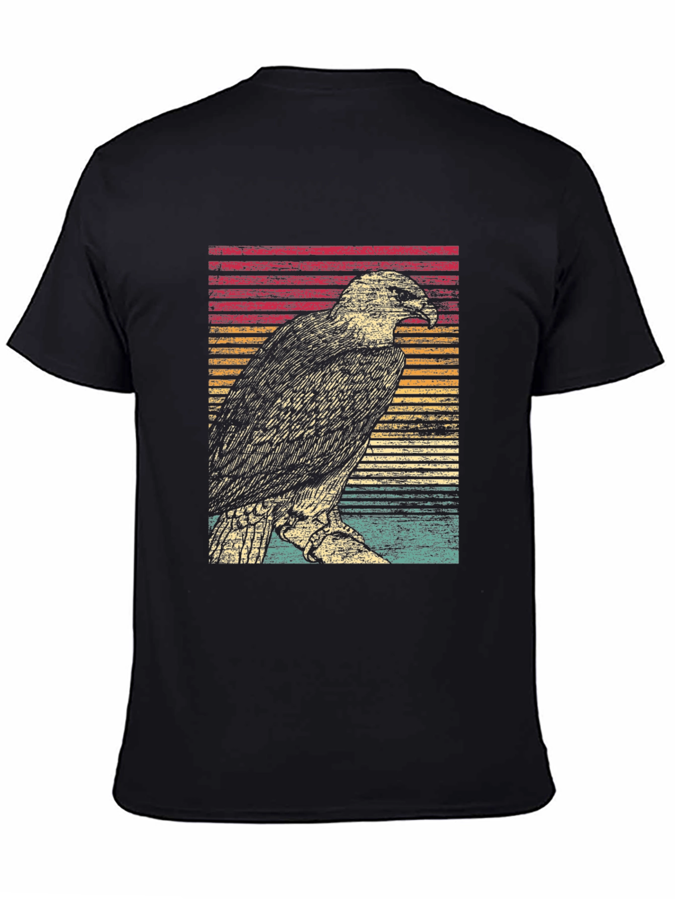 Retro Eagle Graphic Tee - Black Unisex T-Shirt
