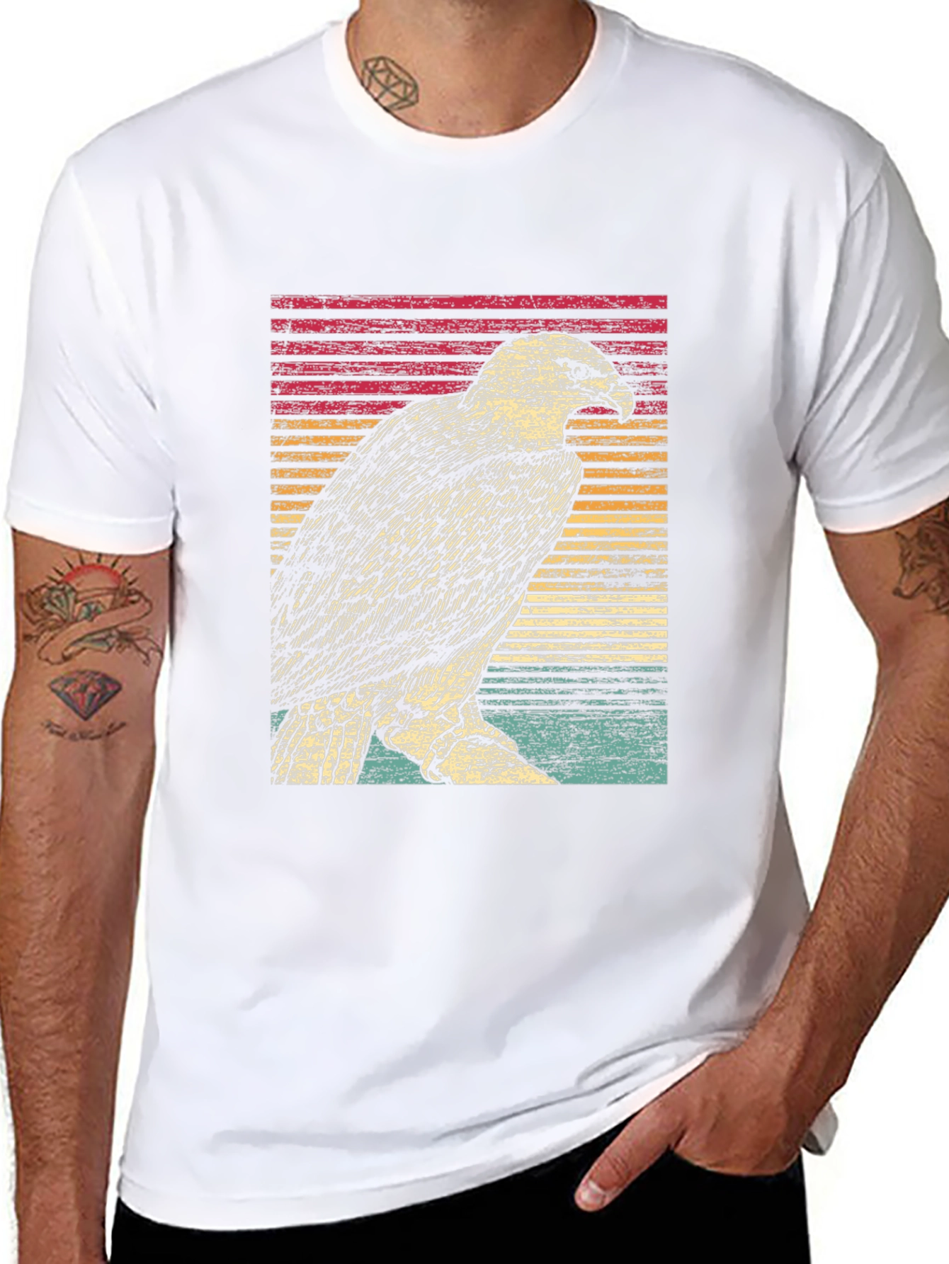 Retro Eagle Graphic Tee - Black Unisex T-Shirt