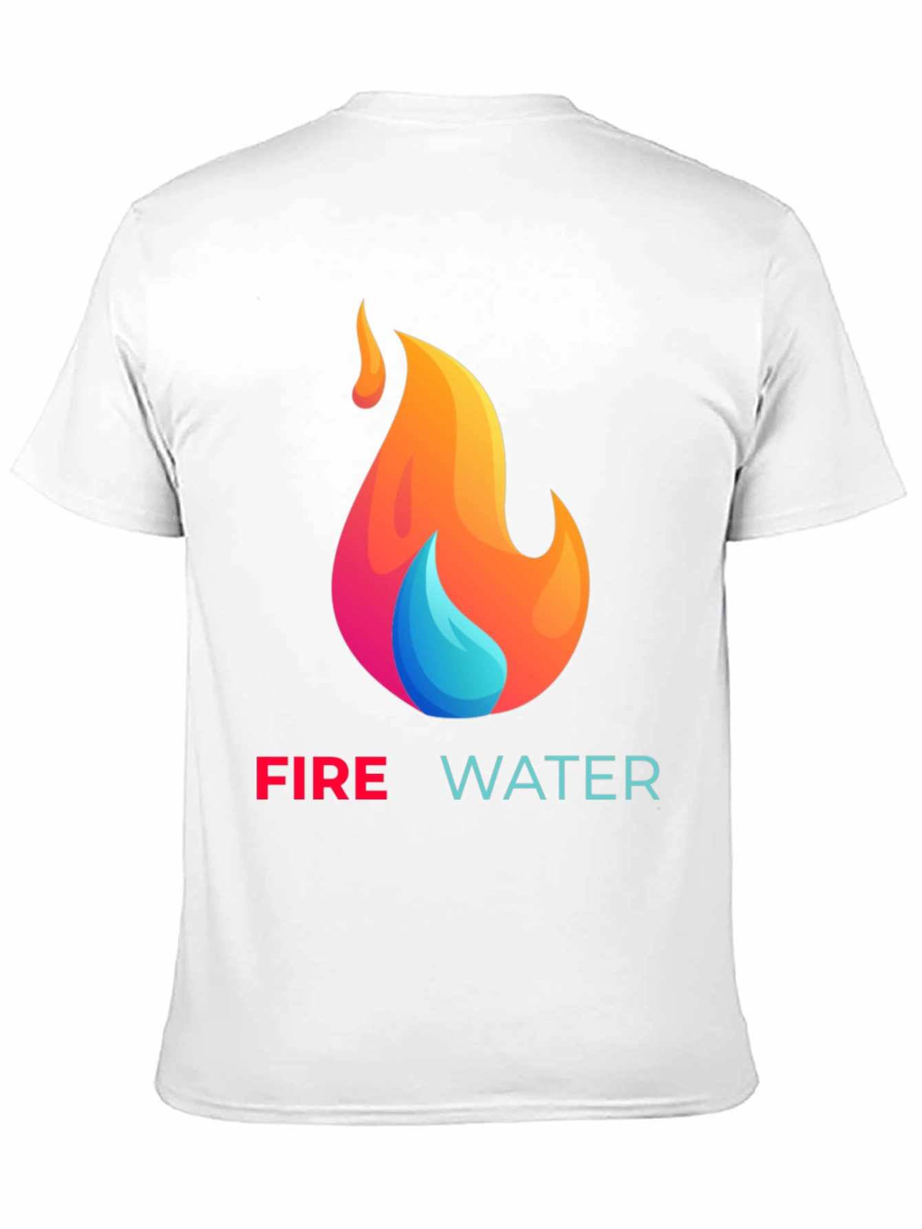 Fire and Water Graphic T-Shirt - Black Cotton Tee