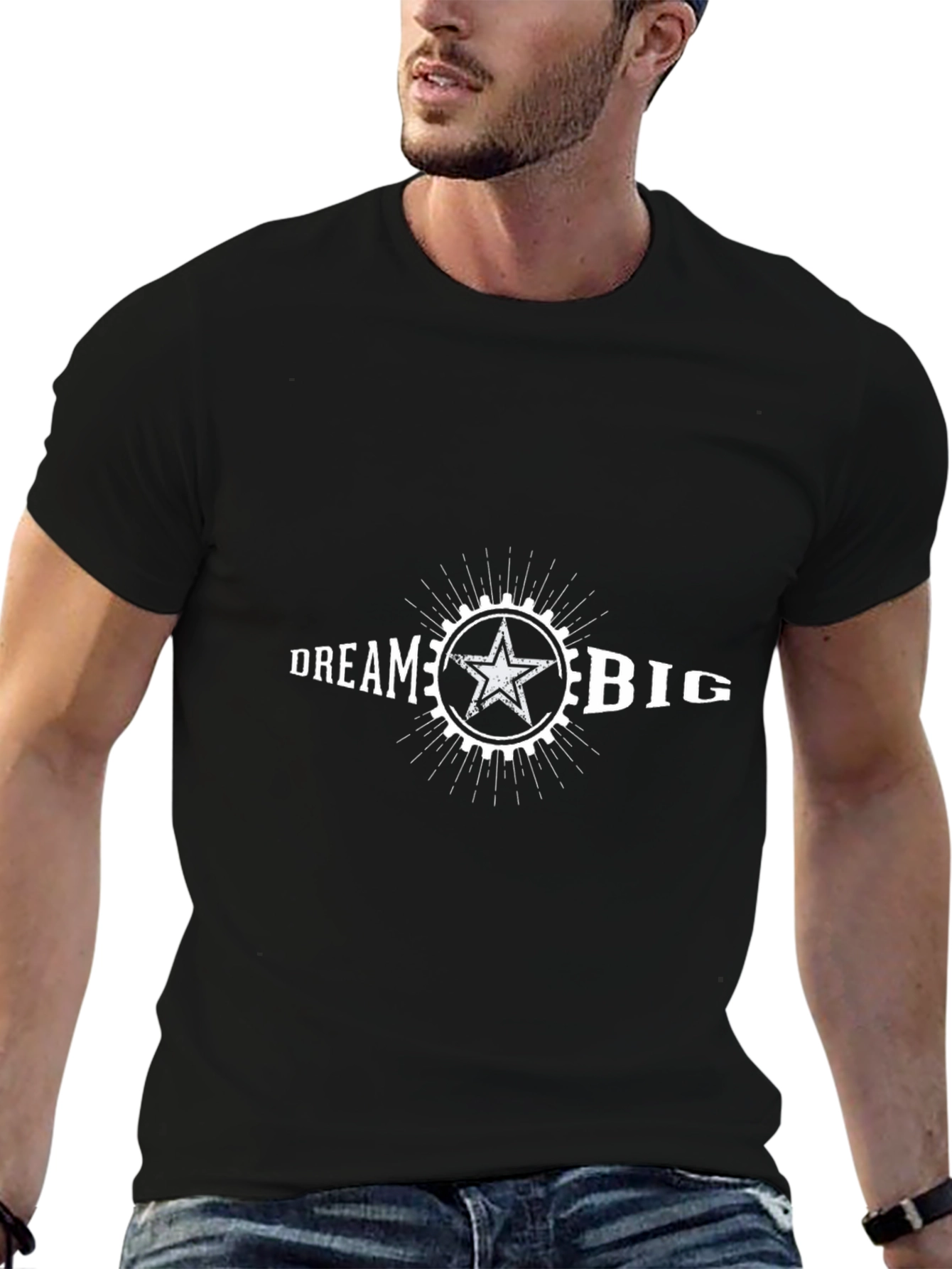 Dream Big Graphic Tee - Black Cotton Blend