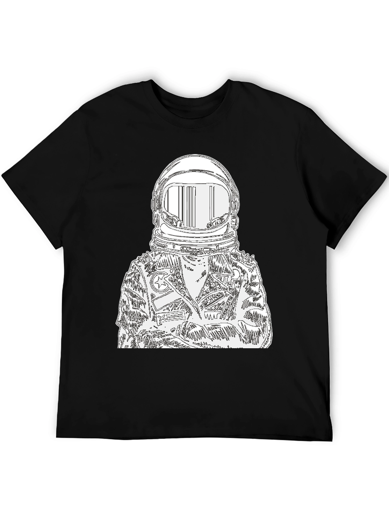Astronaut Graphic Print Black T-Shirt