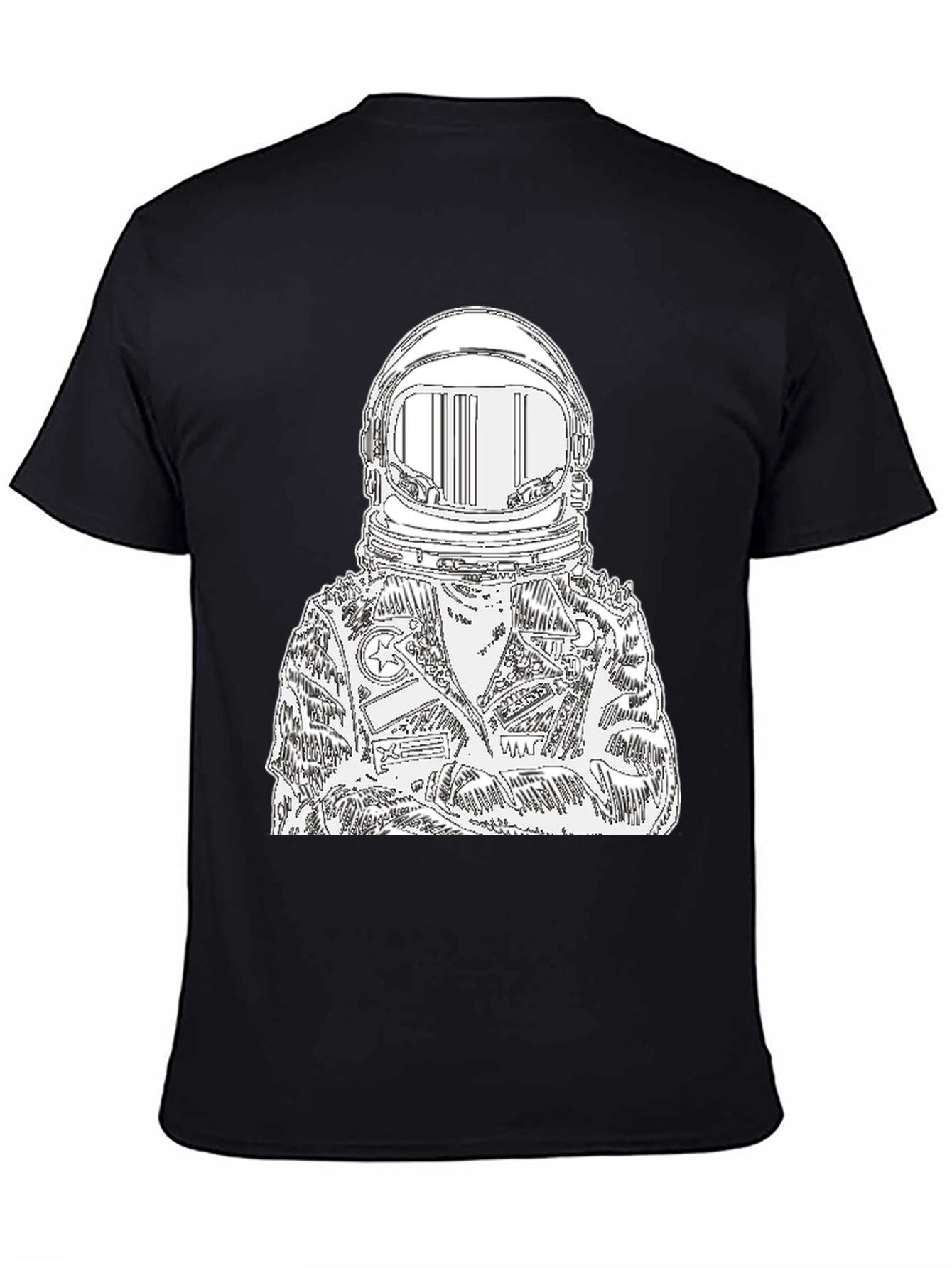 Astronaut Graphic Print Black T-Shirt