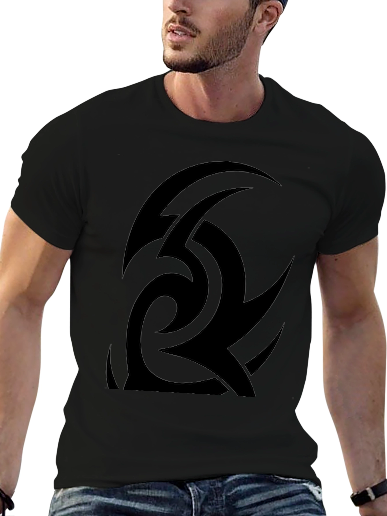 Tribal Graphic Black T-Shirt | Unique Design