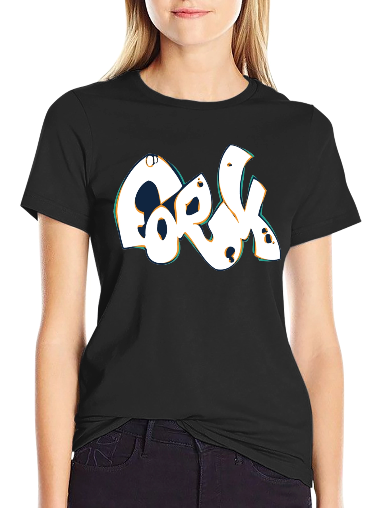 Cork Lettering Black T-Shirt