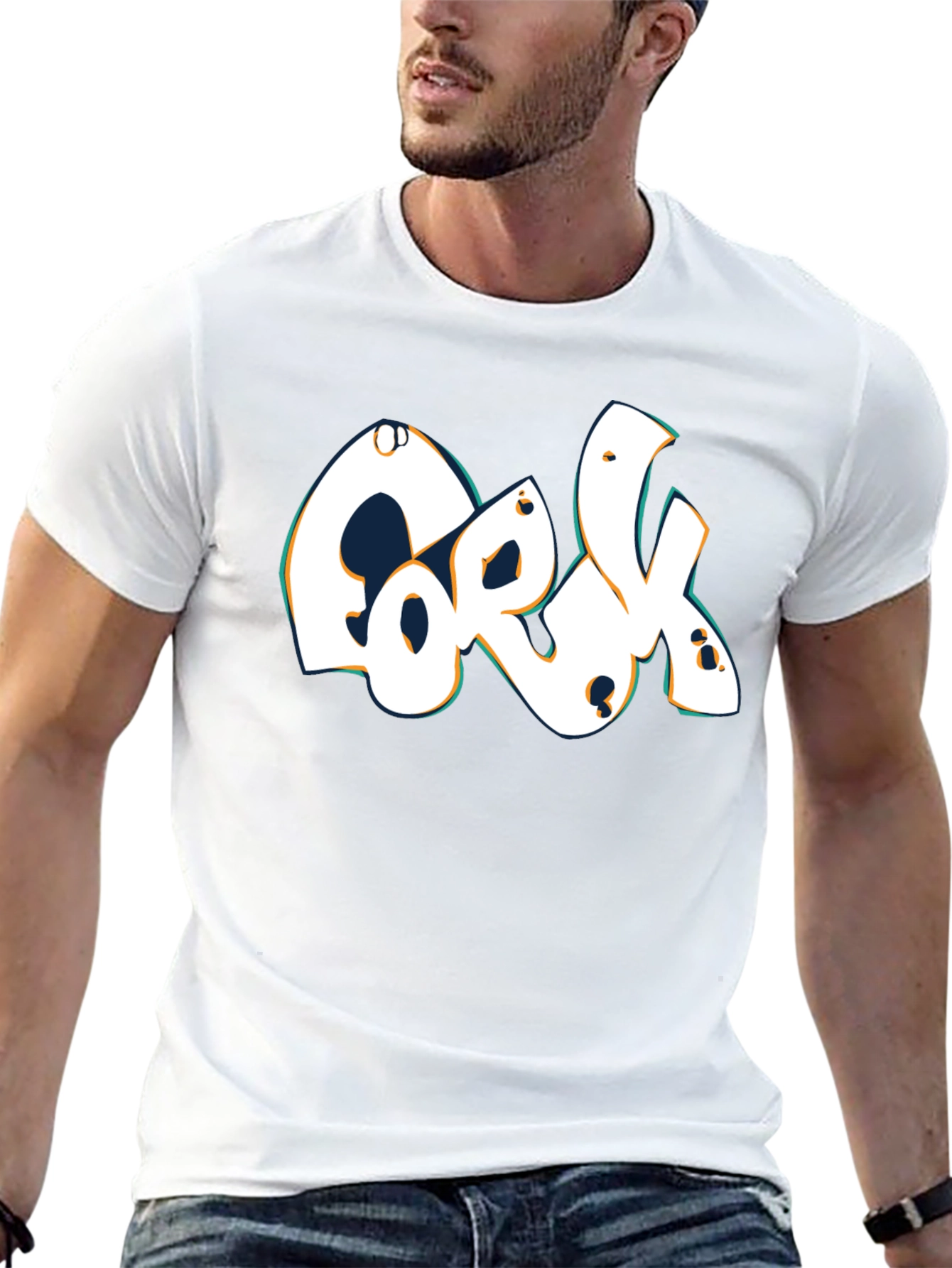 Cork Lettering Black T-Shirt