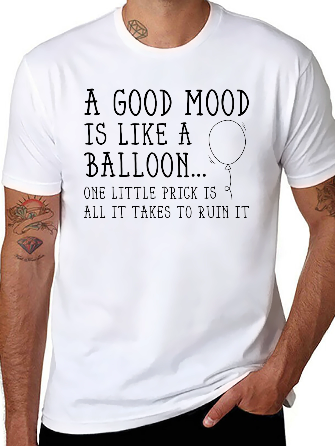 Humorous Balloon Graphic T-Shirt