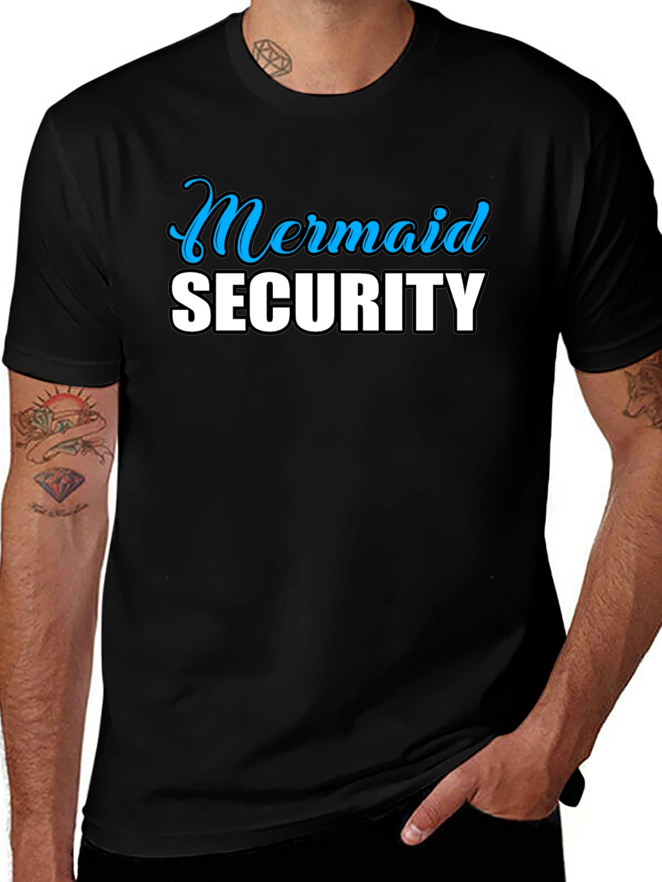 Mermaid Security Black T-Shirt