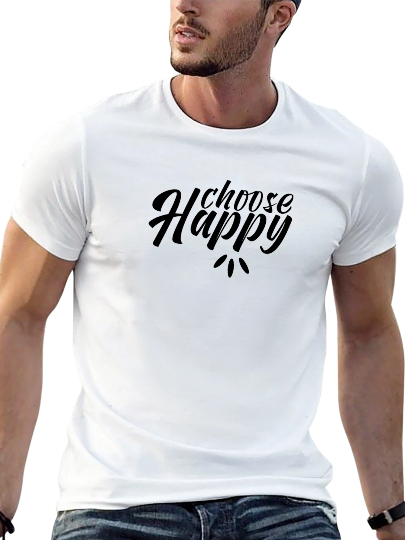 Choose Happy Black Graphic Tee
