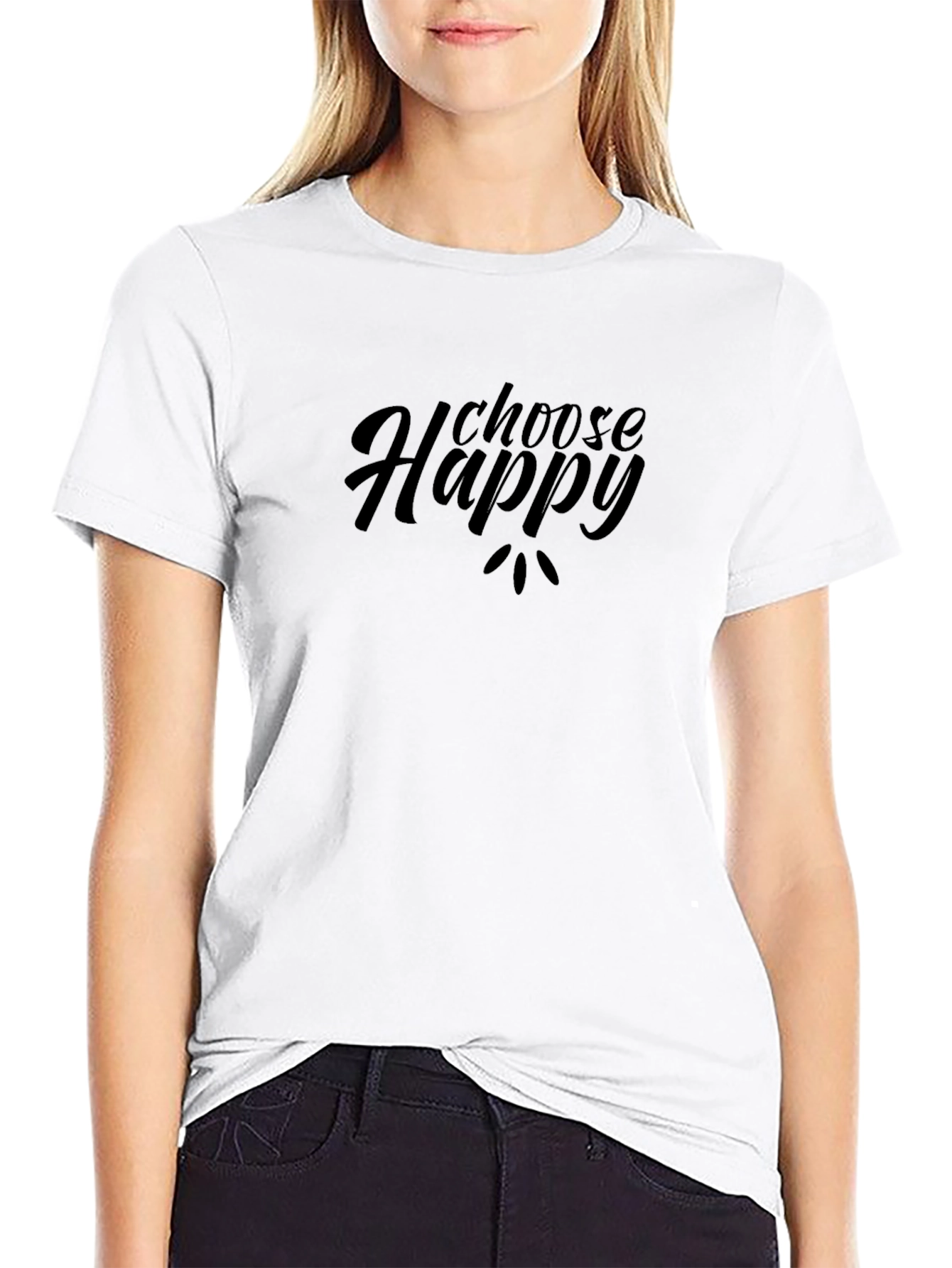 Choose Happy Black Graphic Tee
