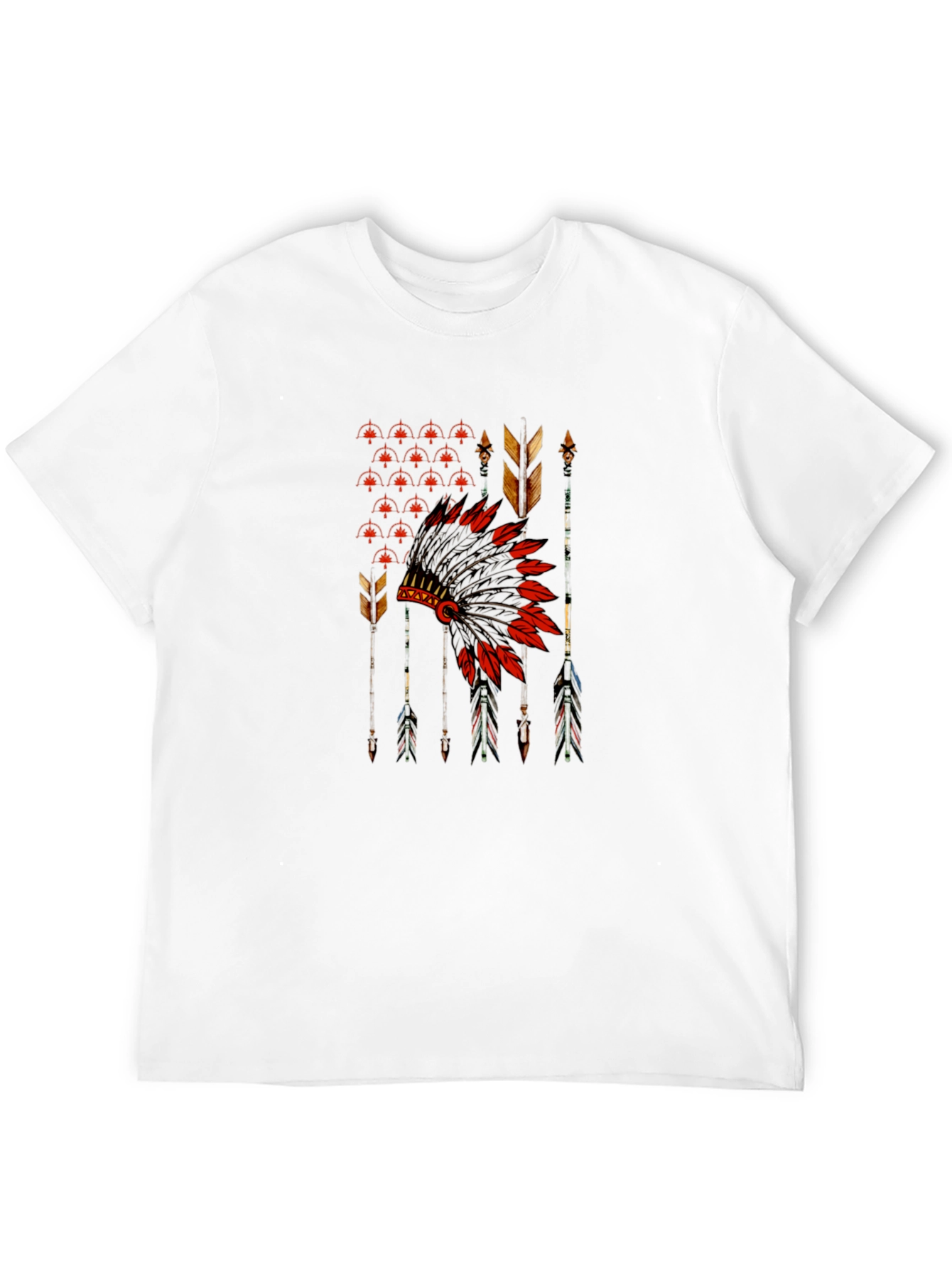Native American Headdress Graphic Tee - Black
