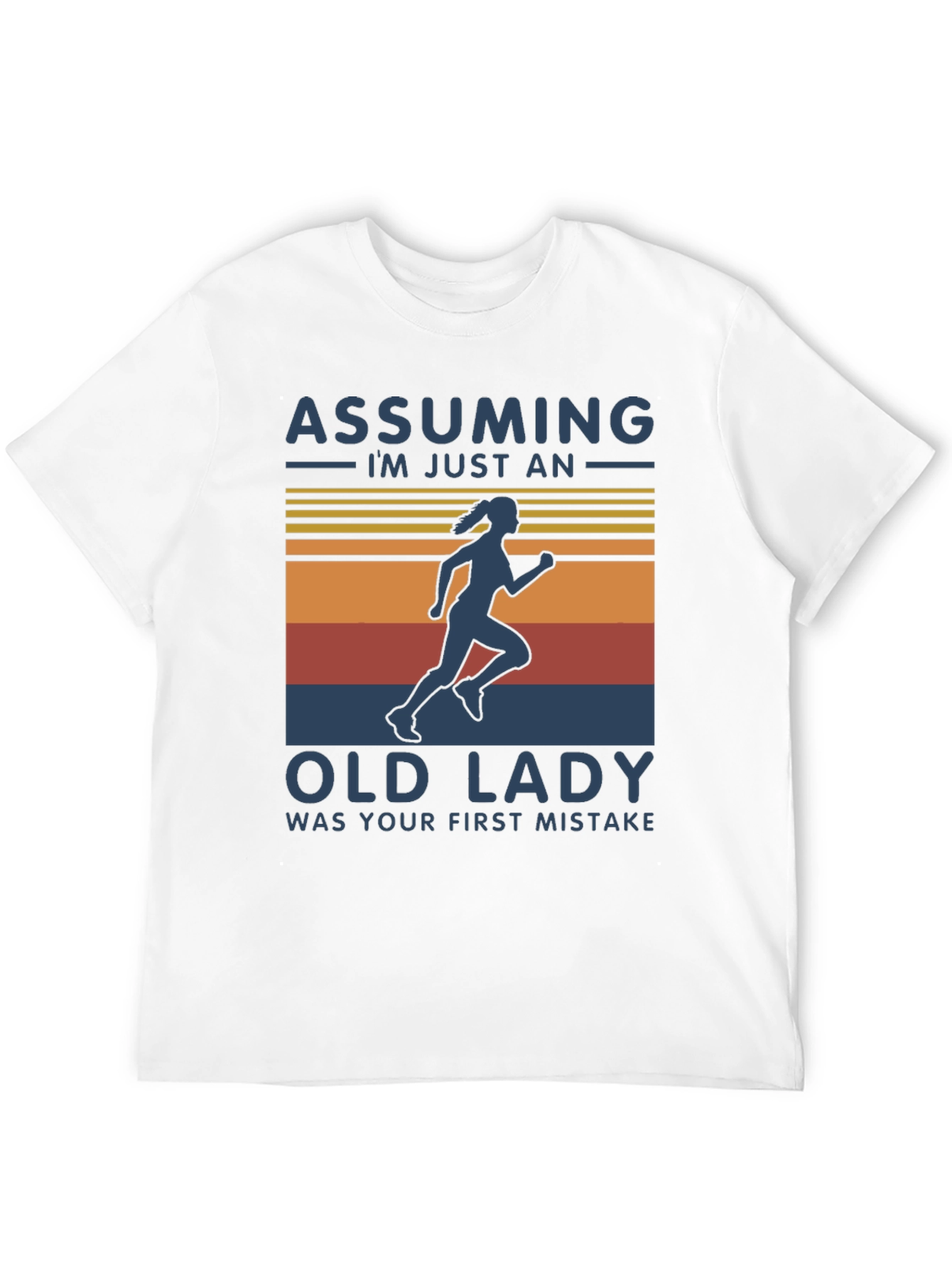 Assuming Old Lady Black Graphic T-Shirt