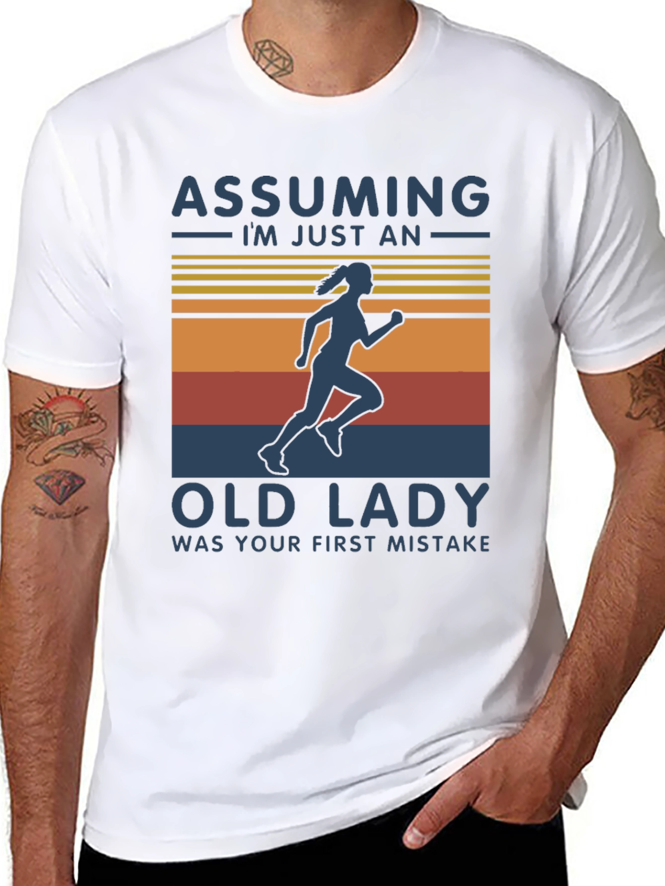 Assuming Old Lady Black Graphic T-Shirt