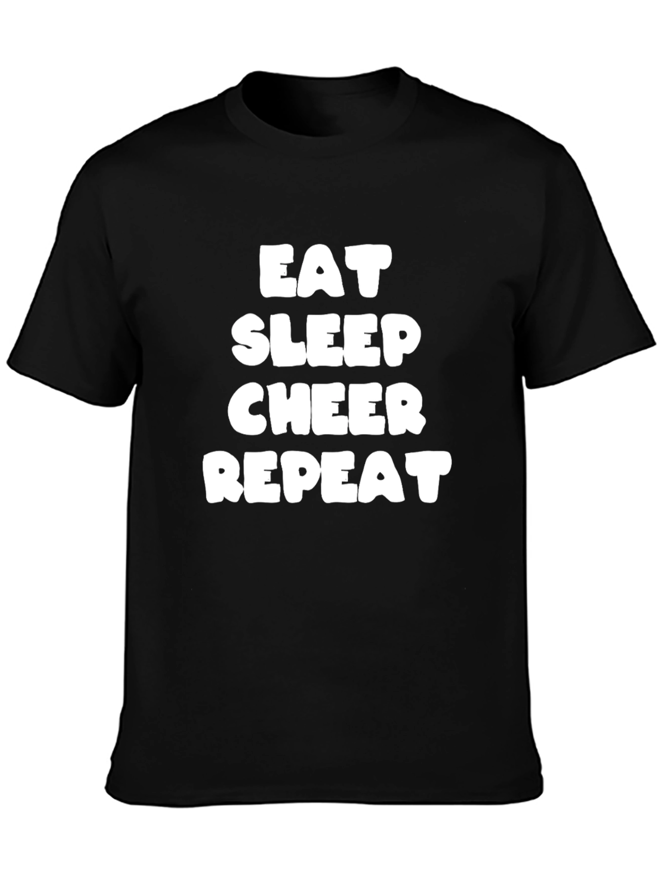 Eat Sleep Cheer Repeat T-Shirt - Black