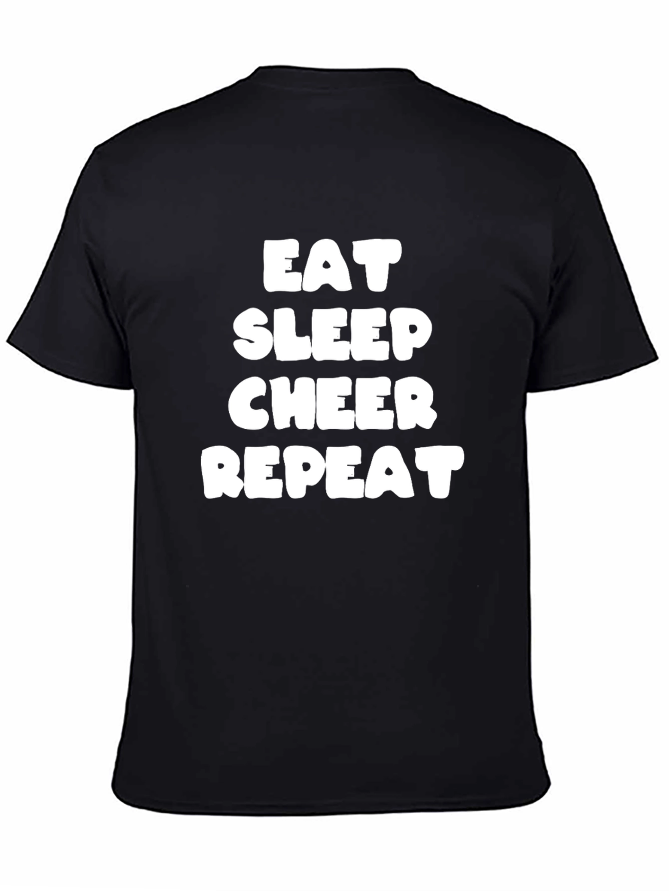 Eat Sleep Cheer Repeat T-Shirt - Black