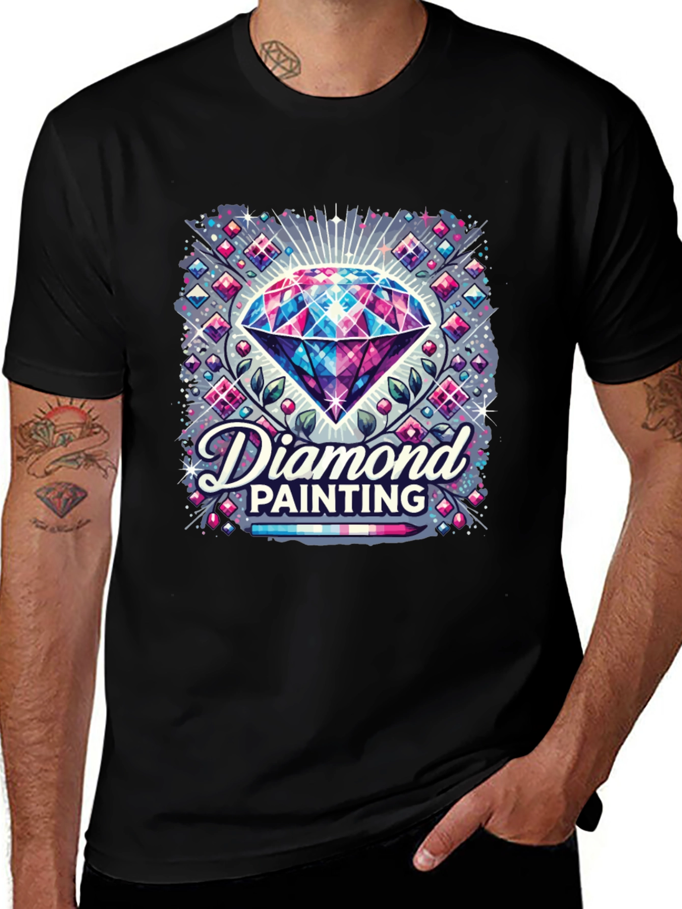 Diamond Painting Graphic Tee - Unique Artistic Design