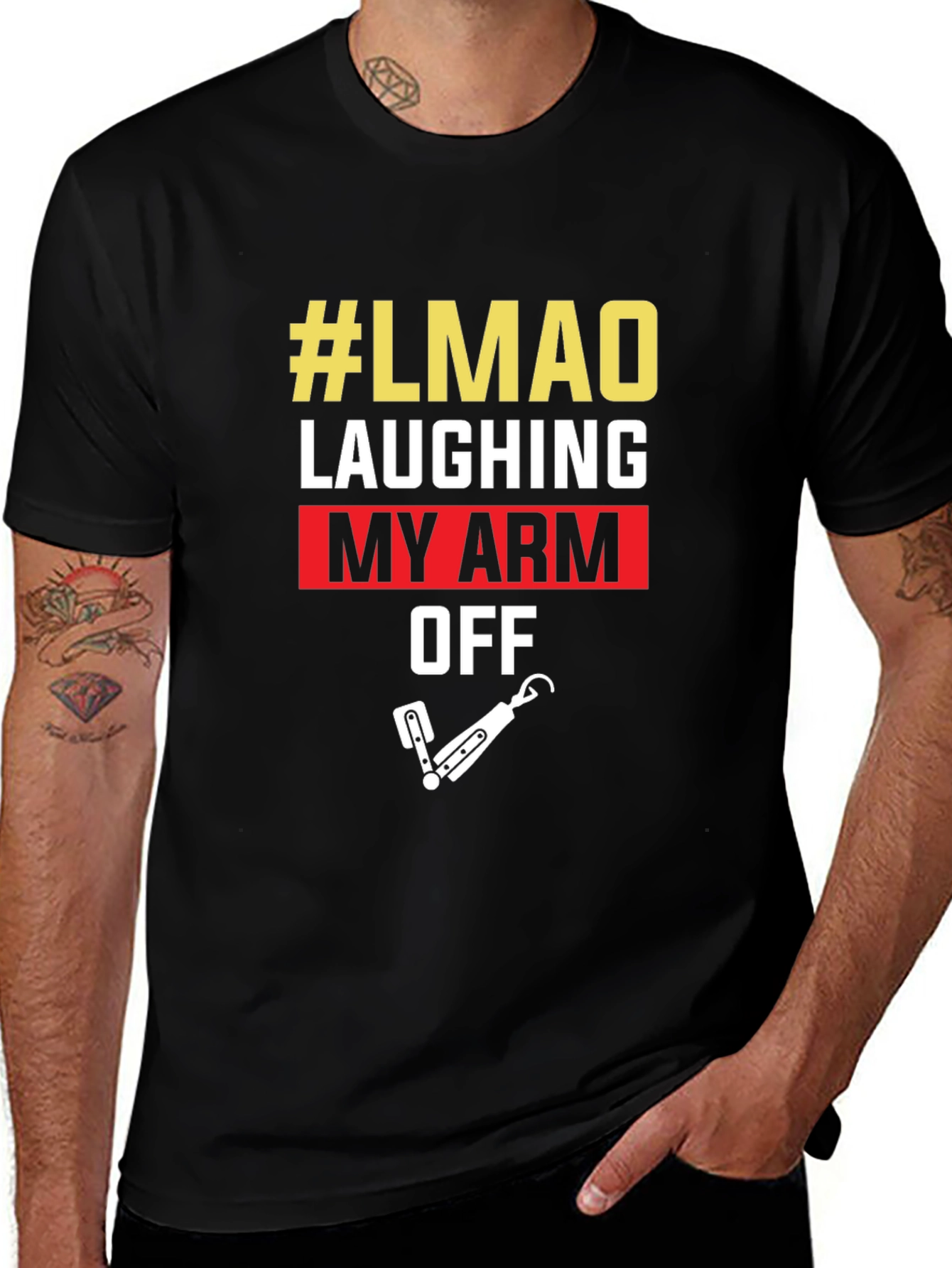 #LMAO Laughing My Arm Off Novelty Graphic Tee