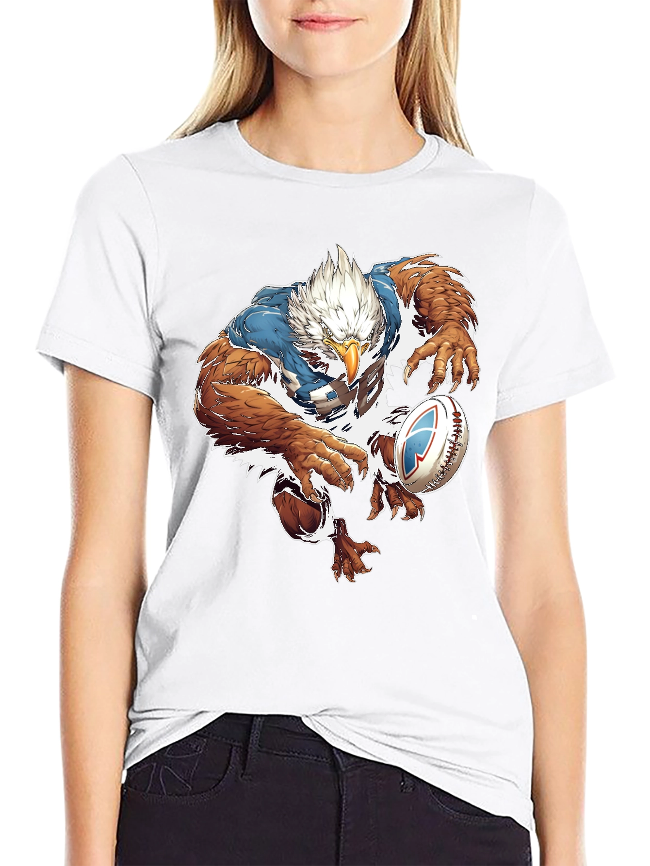 Eagle Football Player Graphic Tee