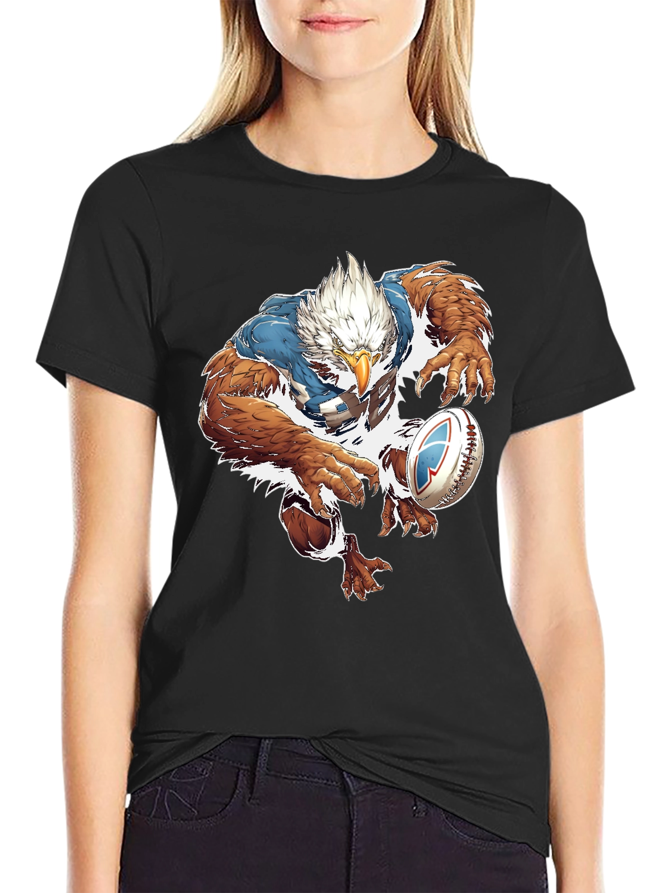 Eagle Football Player Graphic Tee