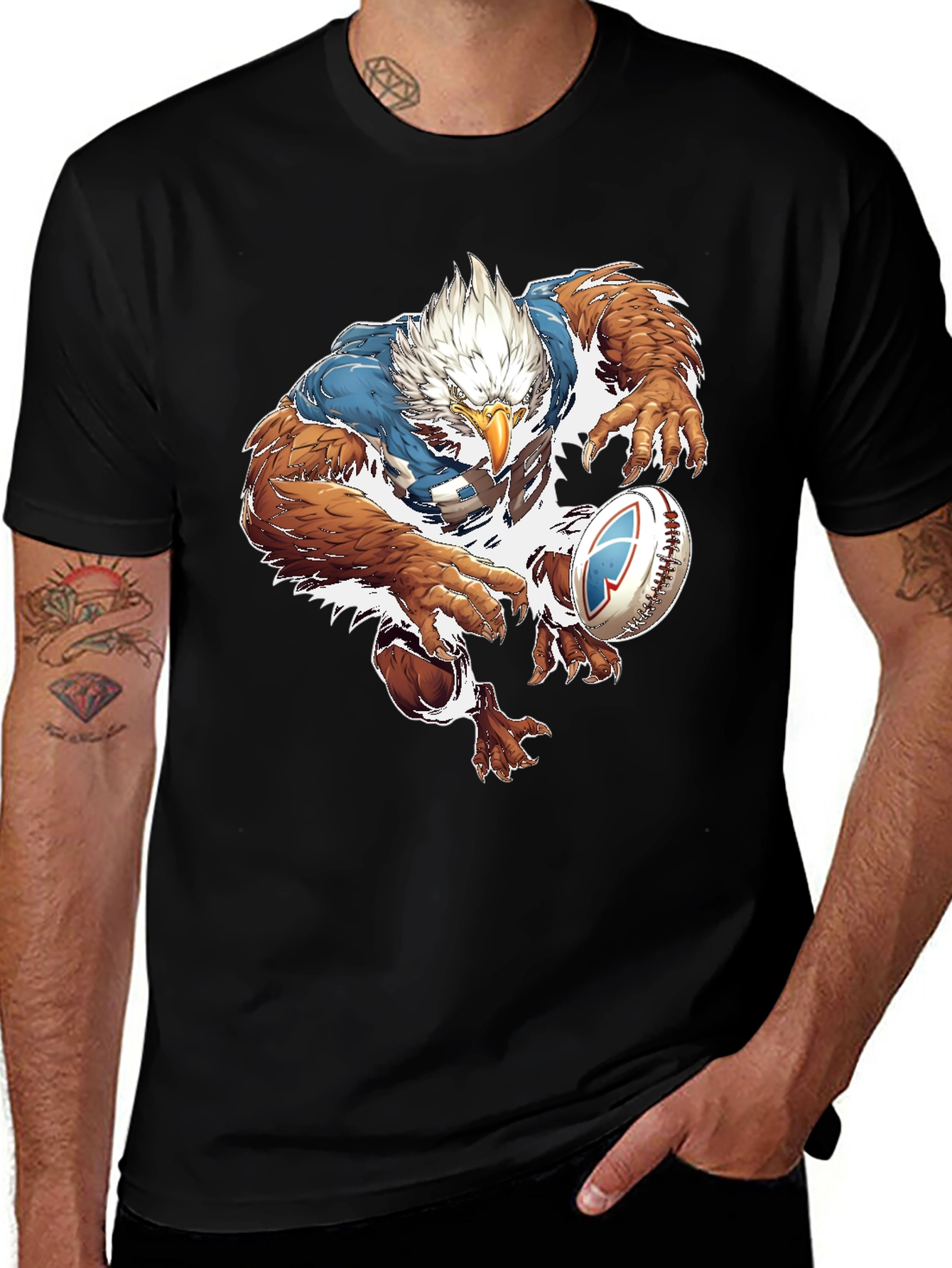 Eagle Football Player Graphic Tee