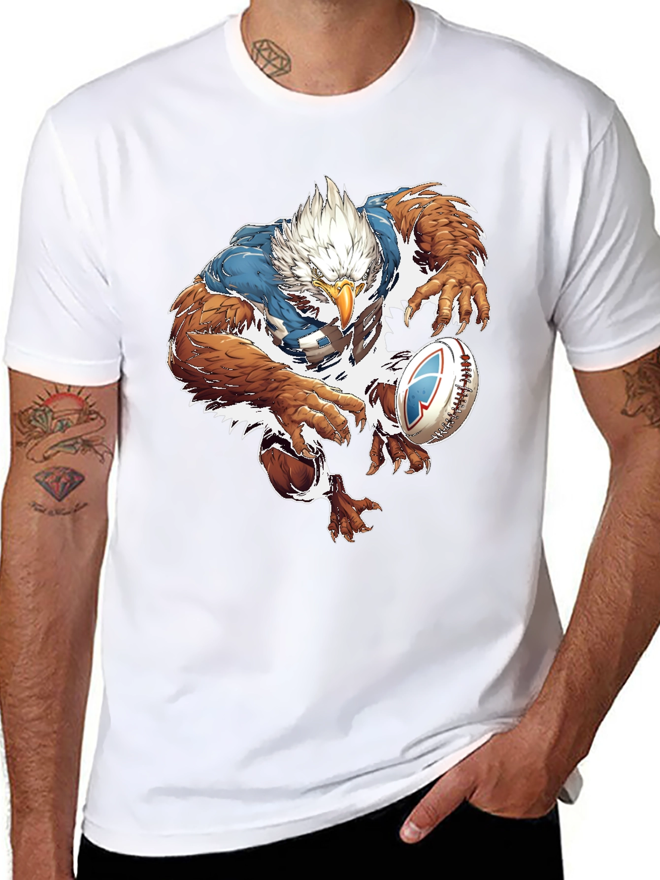 Eagle Football Player Graphic Tee
