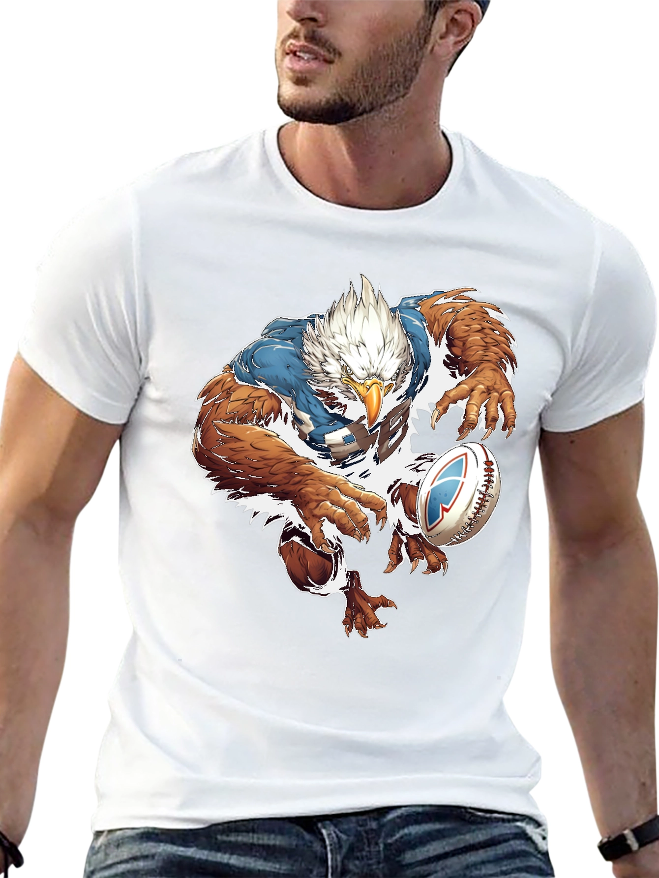 Eagle Football Player Graphic Tee