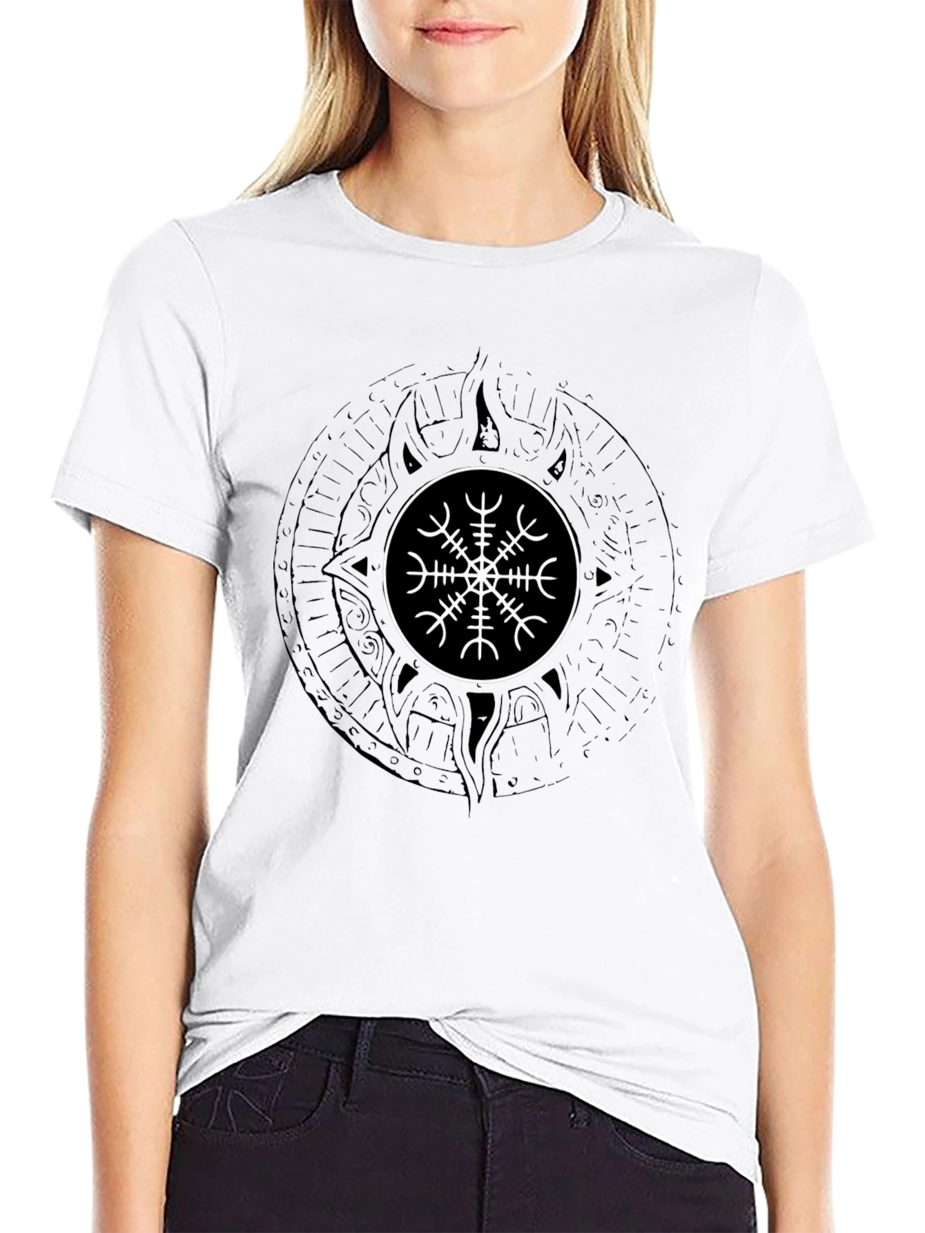 Vegvisir Compass T-Shirt - Viking Rune Guidance Tee