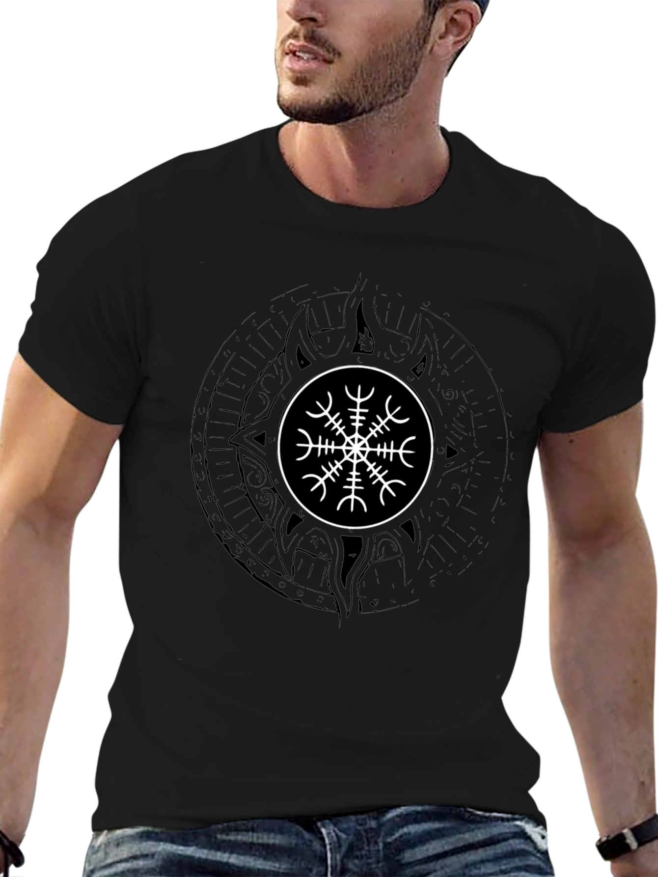 Vegvisir Compass T-Shirt - Viking Rune Guidance Tee