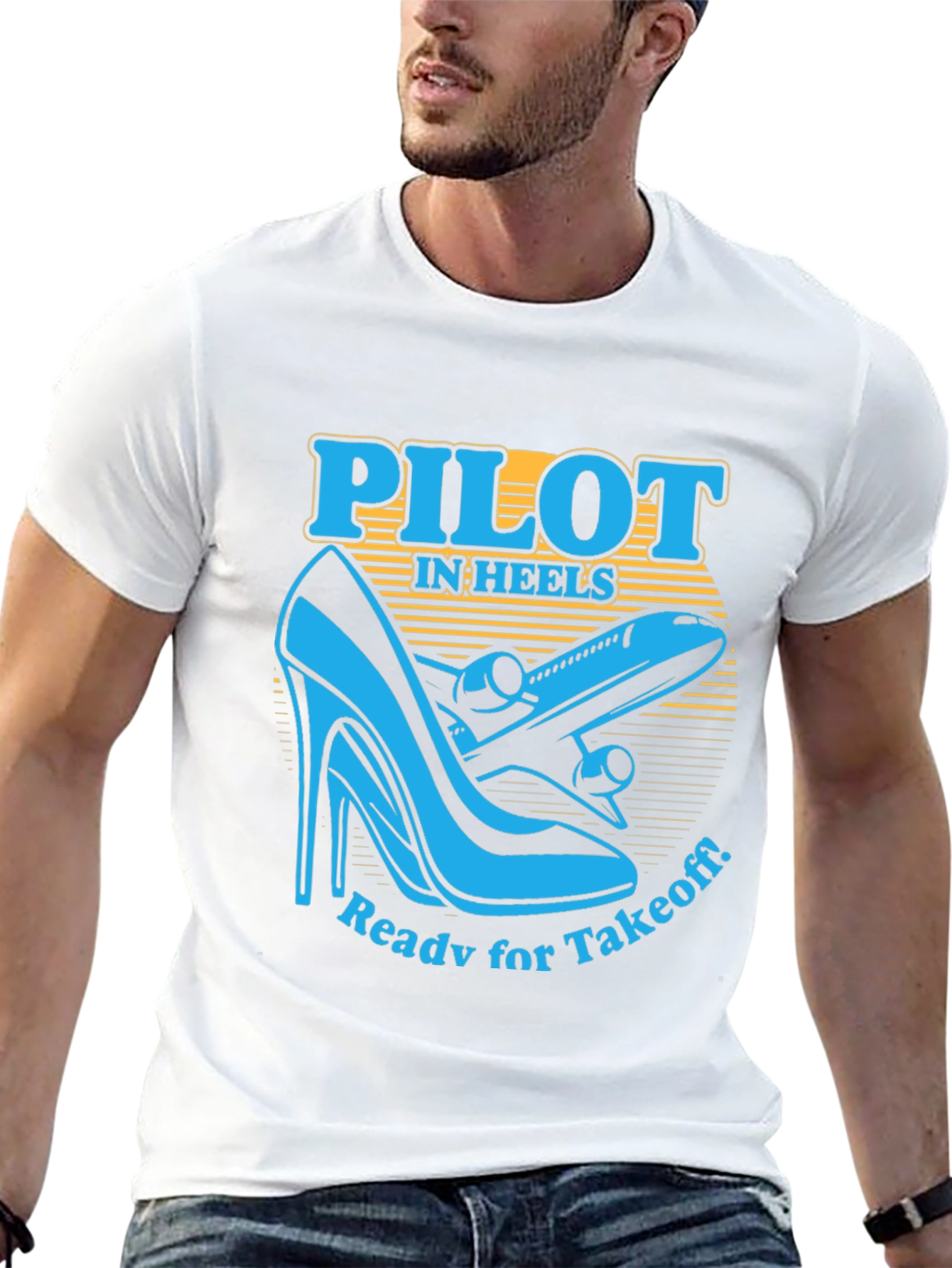 Pilot in Heels T-Shirt - Ready for Takeoff!