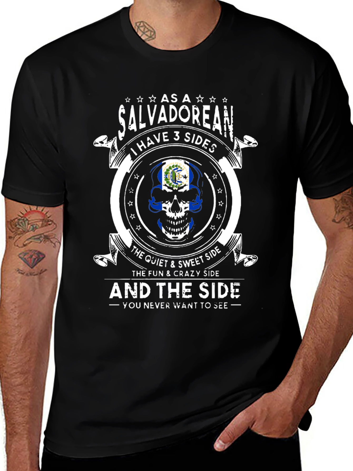 Salvadoran Pride T-Shirt - 3 Sides Design