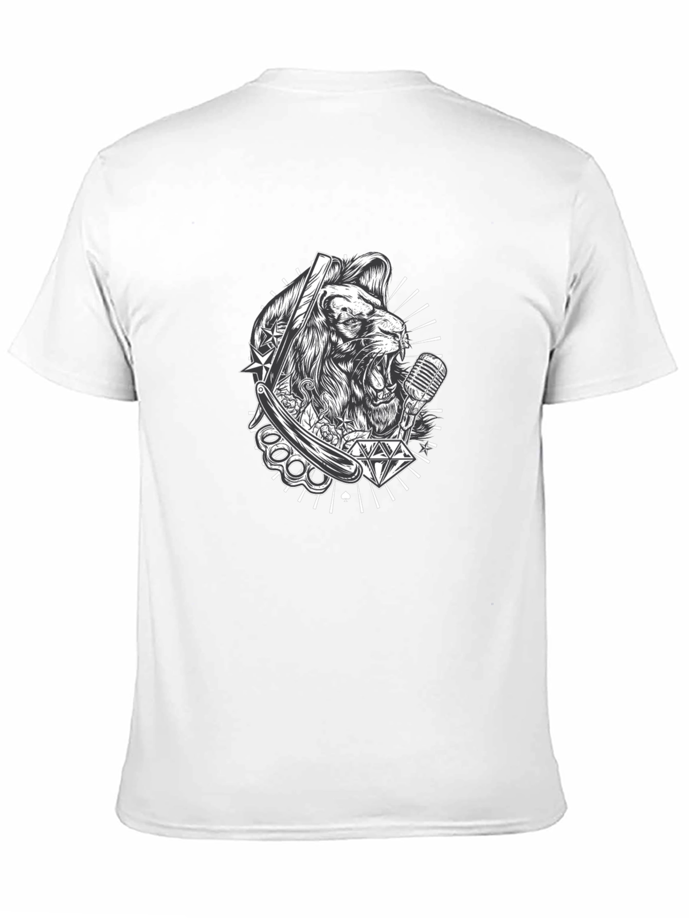 Lion Graphic Print Black T-Shirt