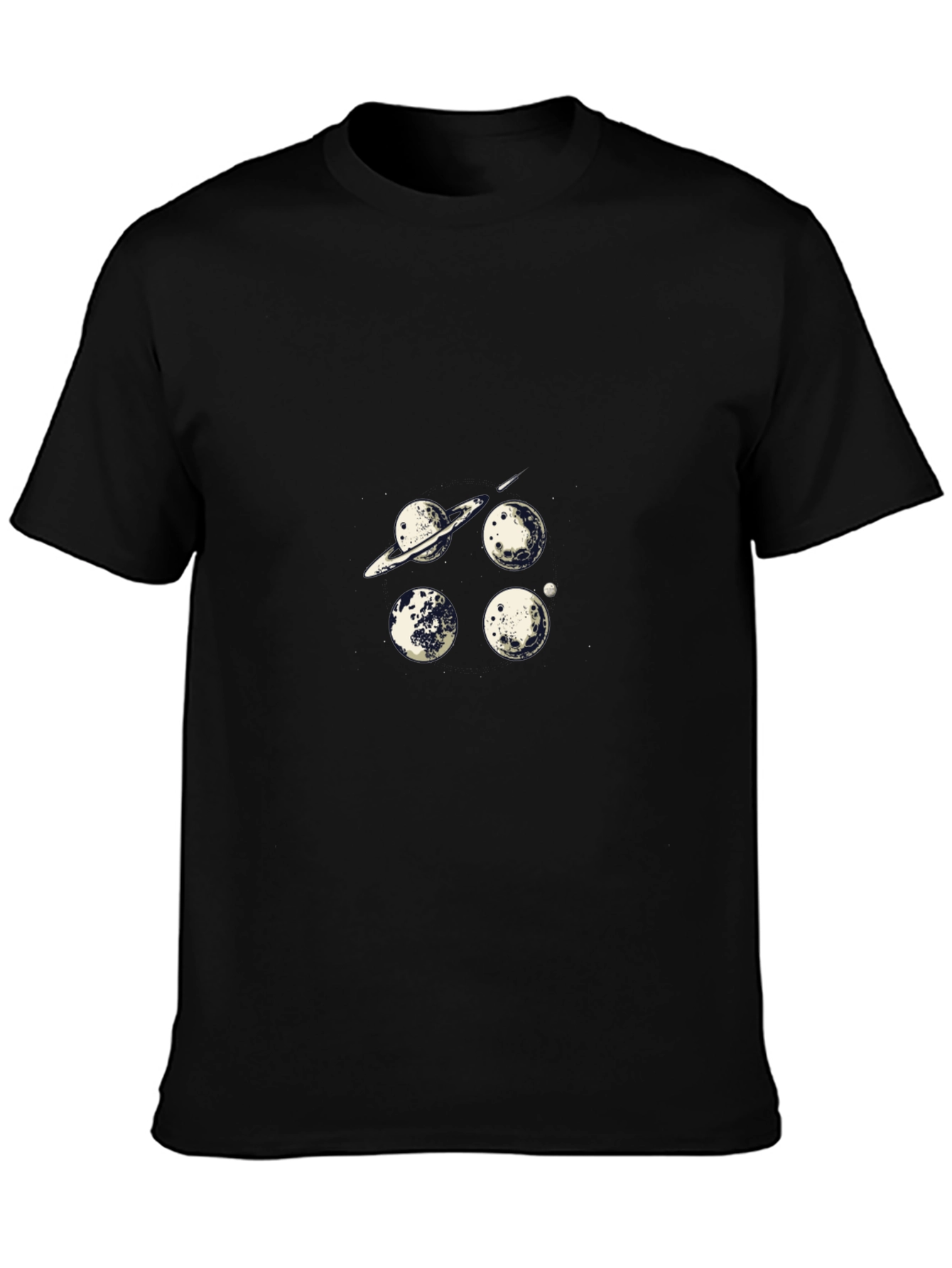 Planetary T-Shirt - Black Graphic Print