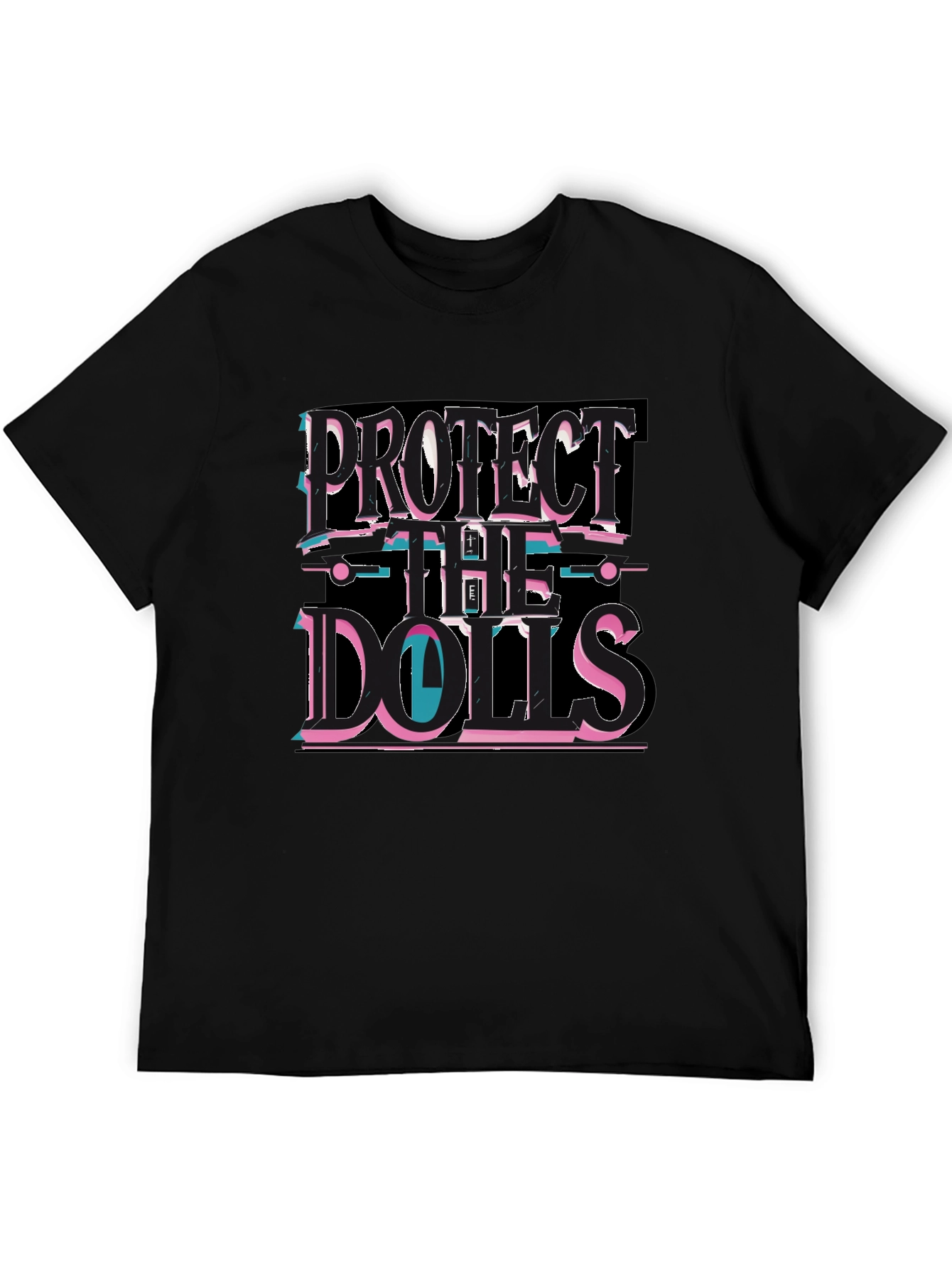 Protect the Dolls Black Graphic T-Shirt