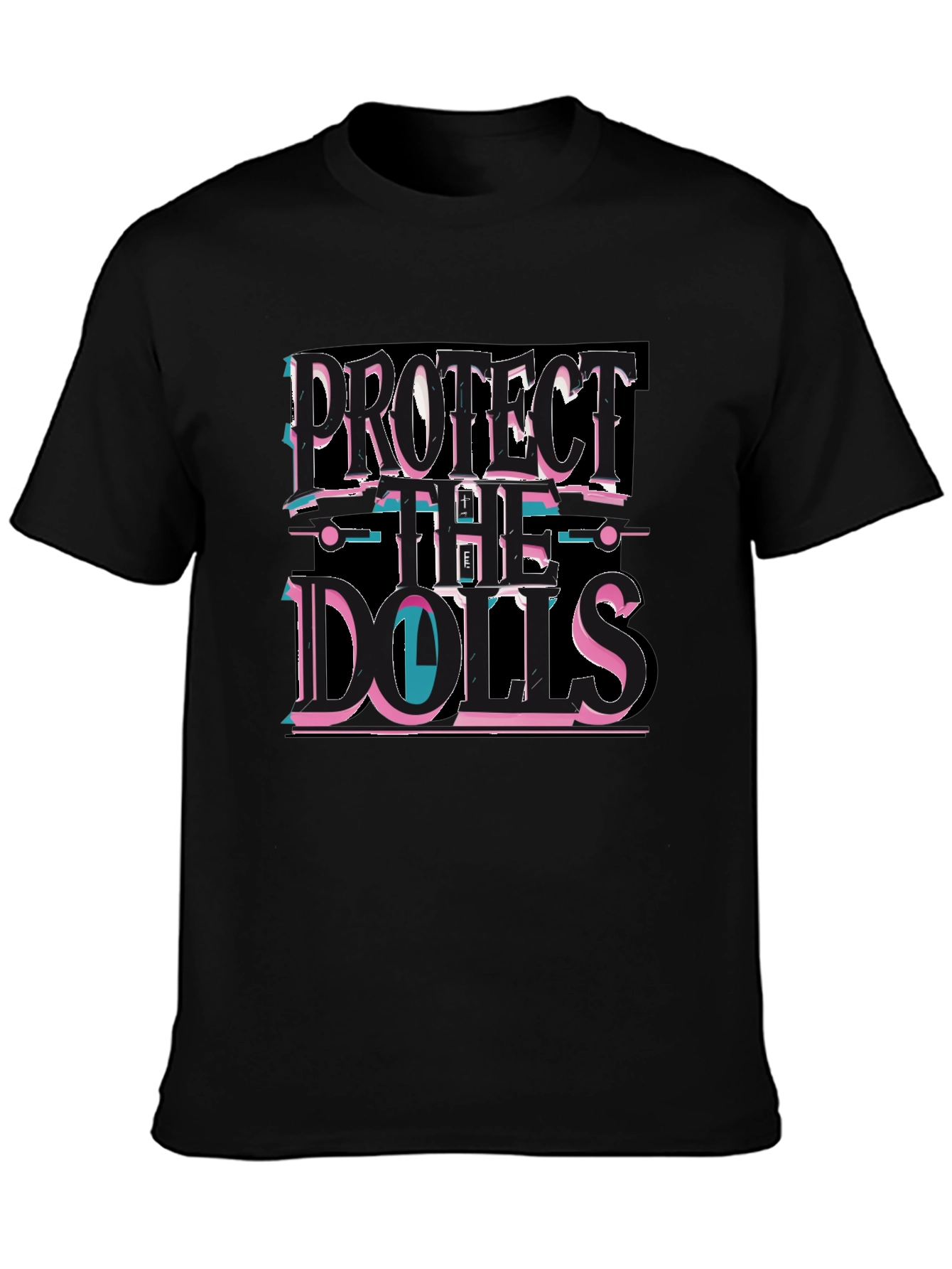 Protect the Dolls Black Graphic T-Shirt