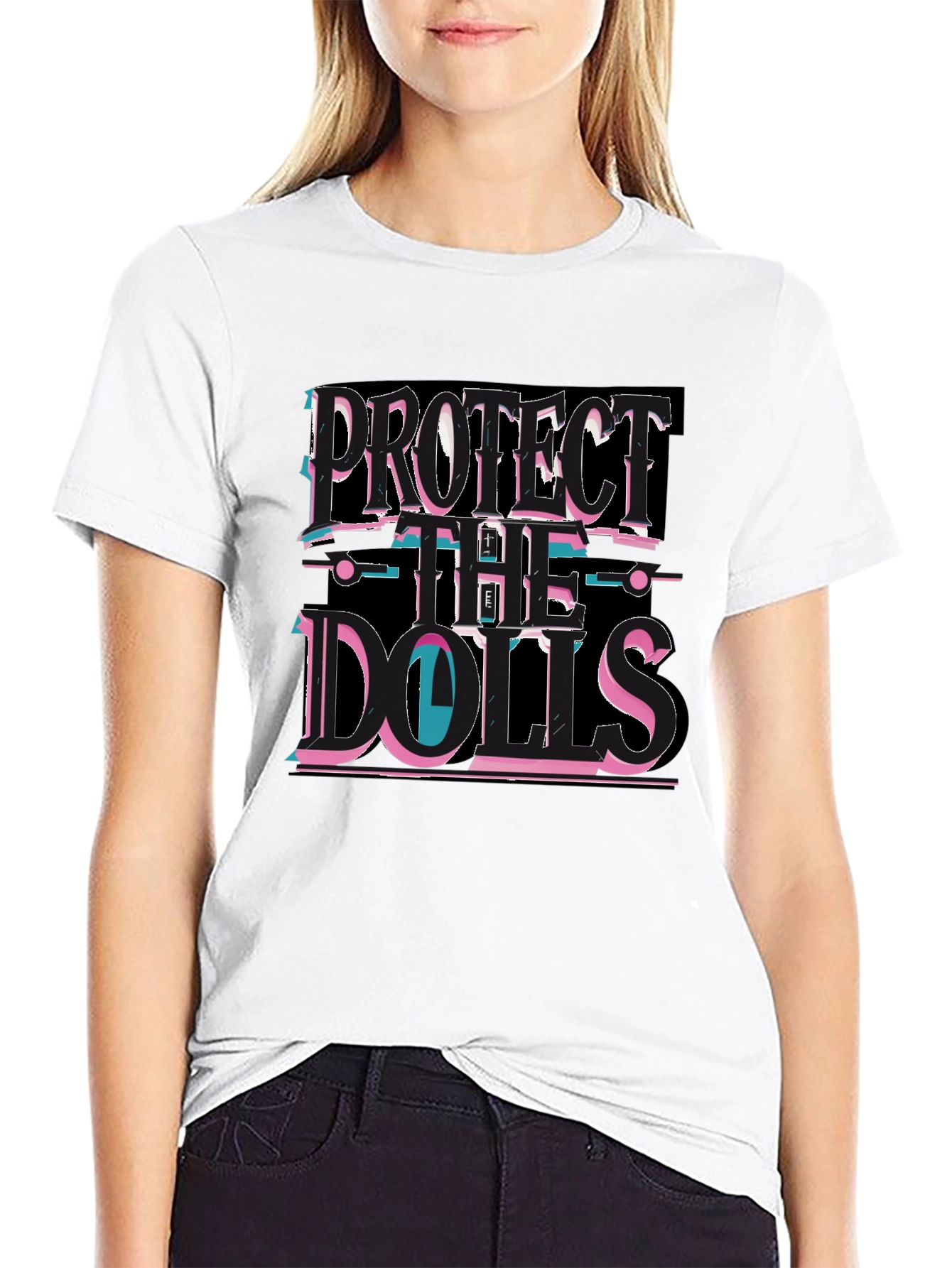 Protect the Dolls Black Graphic T-Shirt