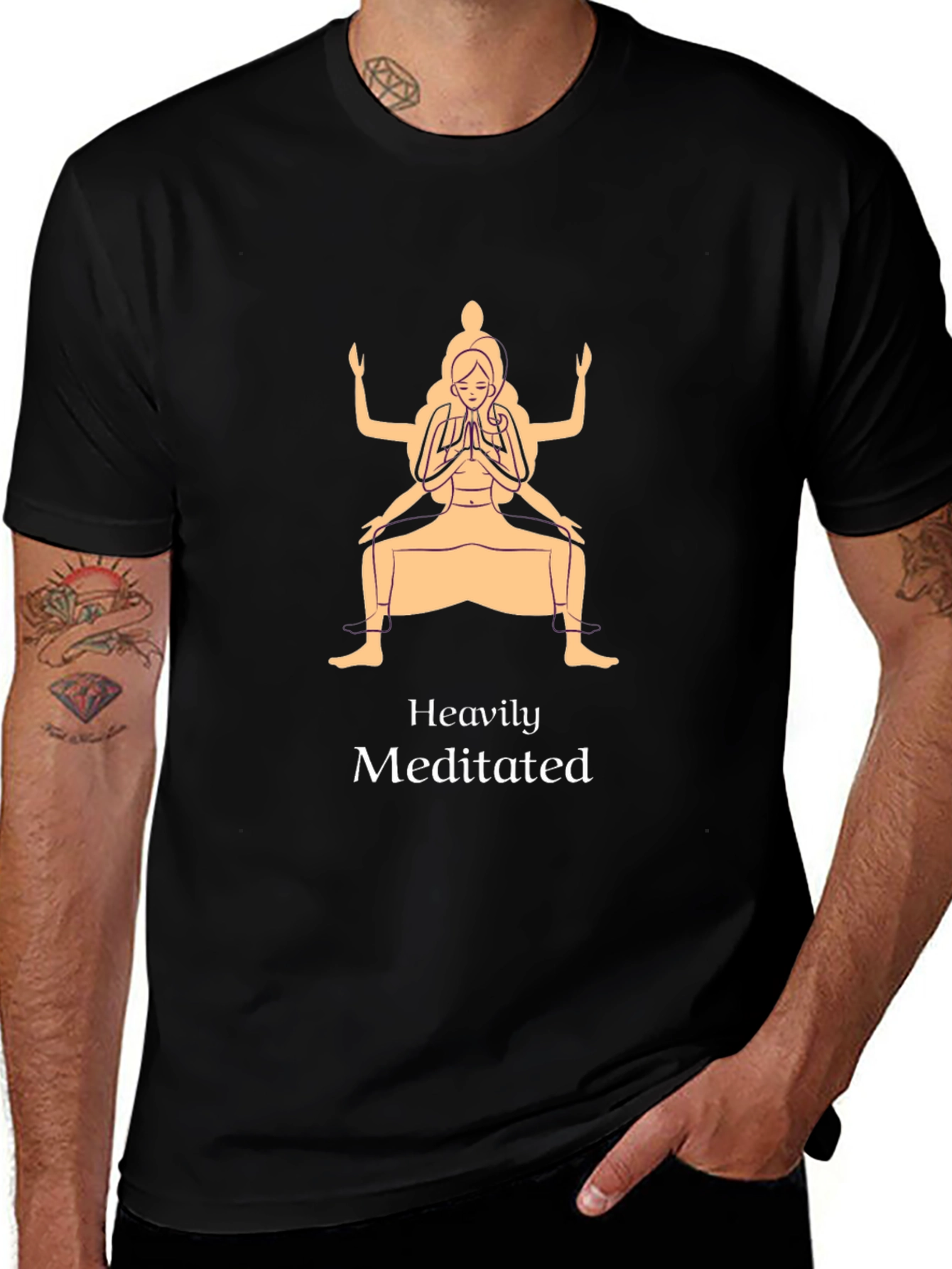 Heavily Meditated Graphic Tee - Unisex Meditation Shirt
