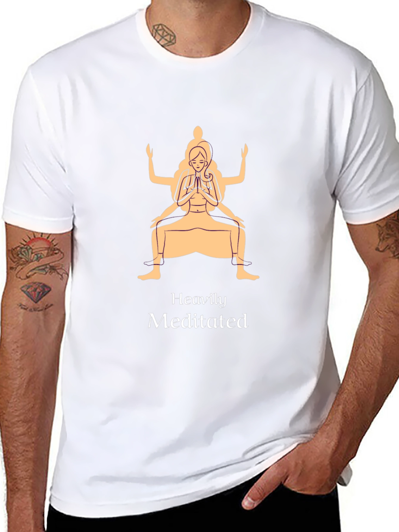 Heavily Meditated Graphic Tee - Unisex Meditation Shirt