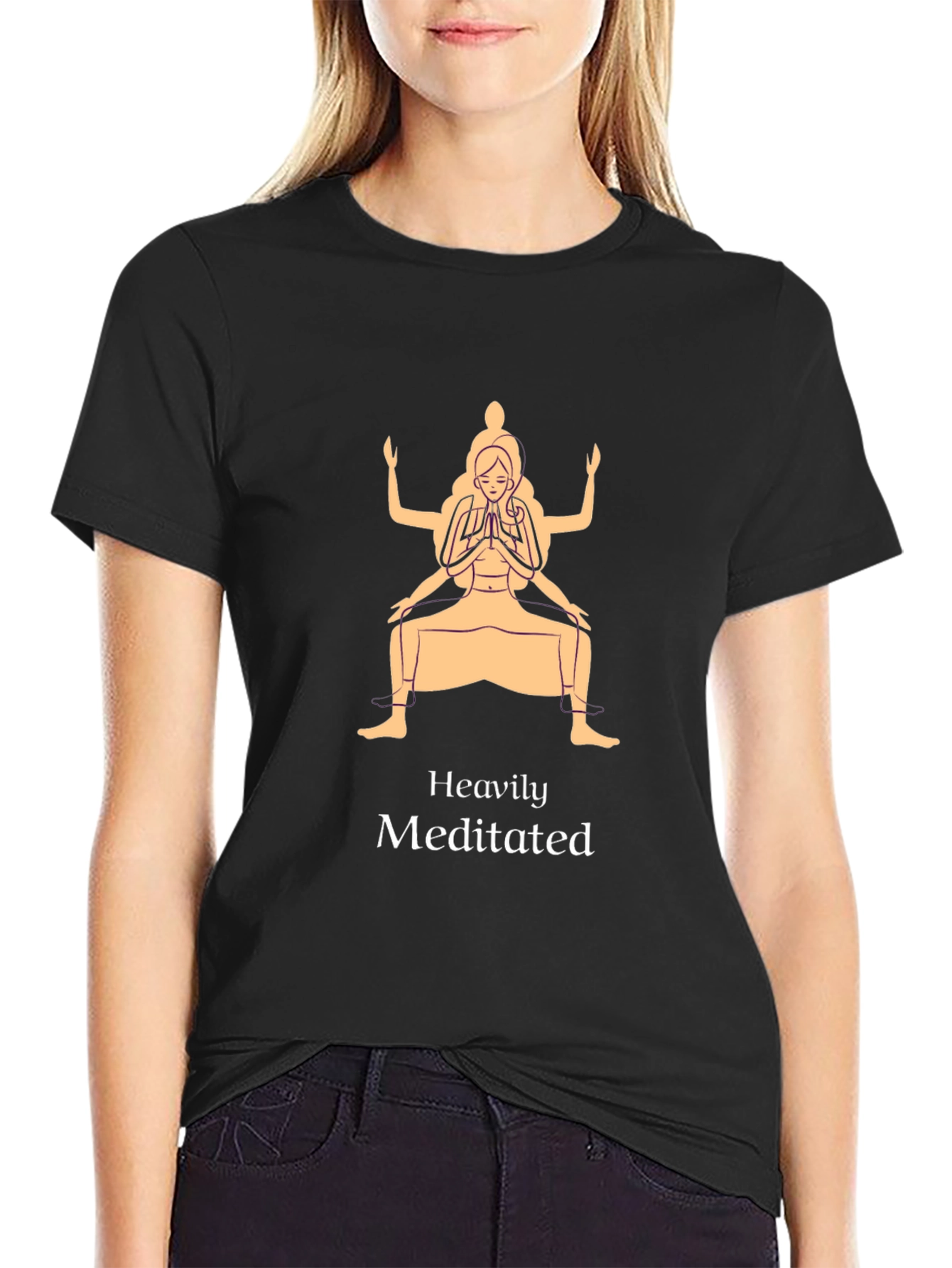 Heavily Meditated Graphic Tee - Unisex Meditation Shirt