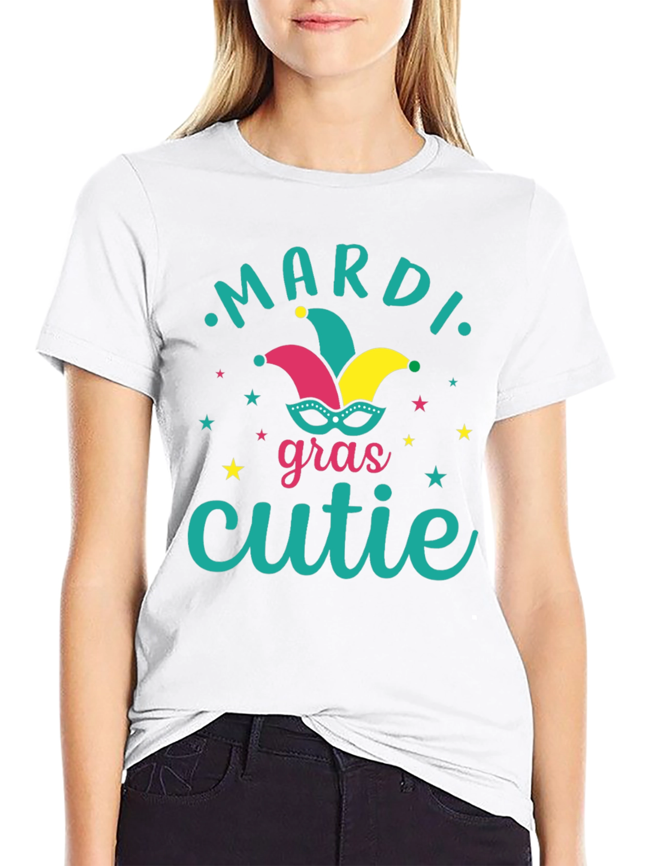 Mardi Gras Cutie T-Shirt Black Festive Graphic Tee