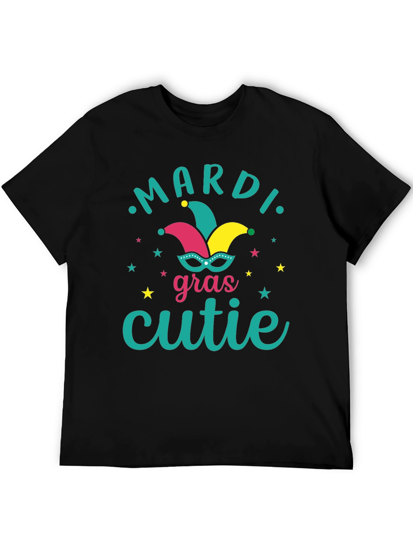 Mardi Gras Cutie T-Shirt Black Festive Graphic Tee
