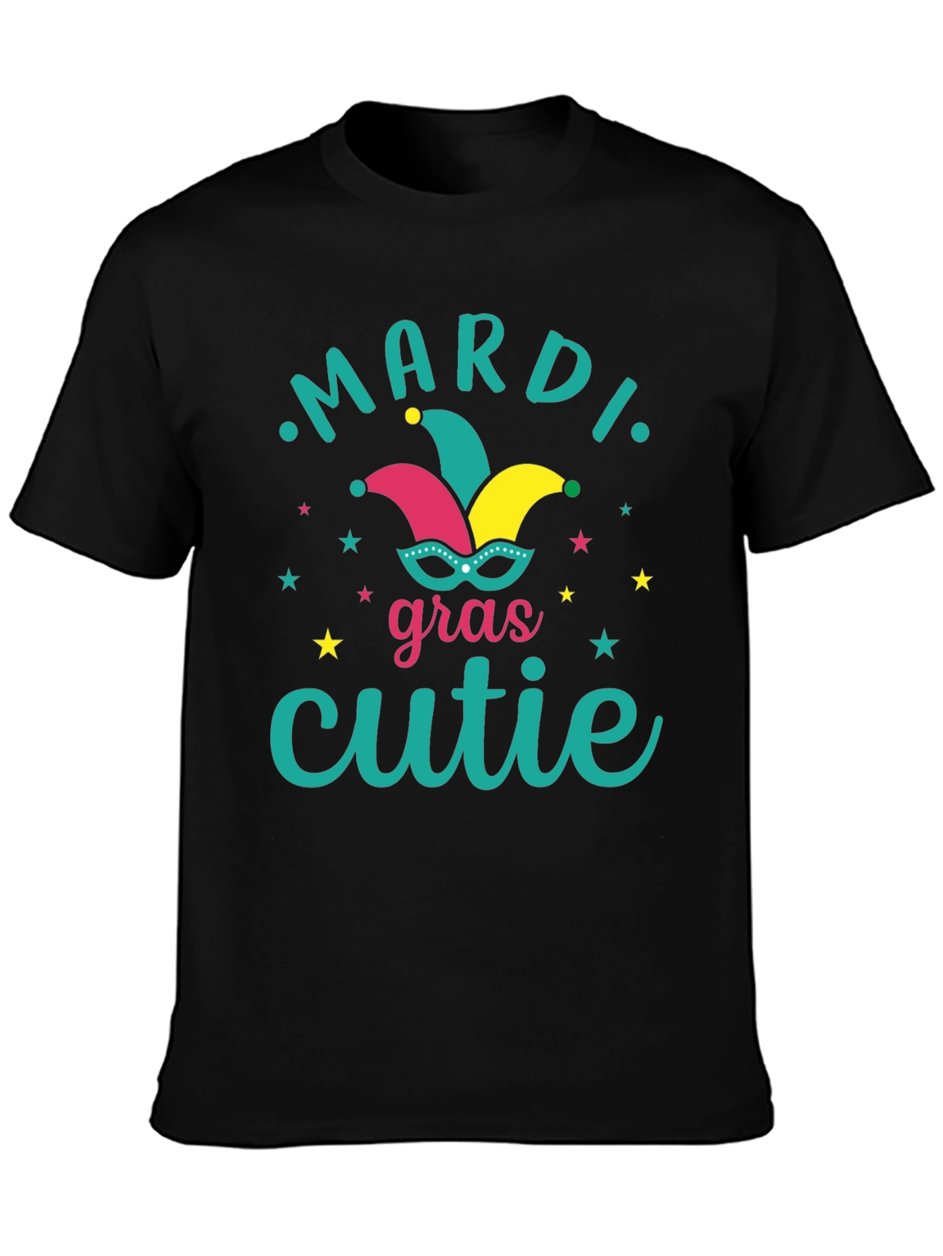 Mardi Gras Cutie T-Shirt Black Festive Graphic Tee