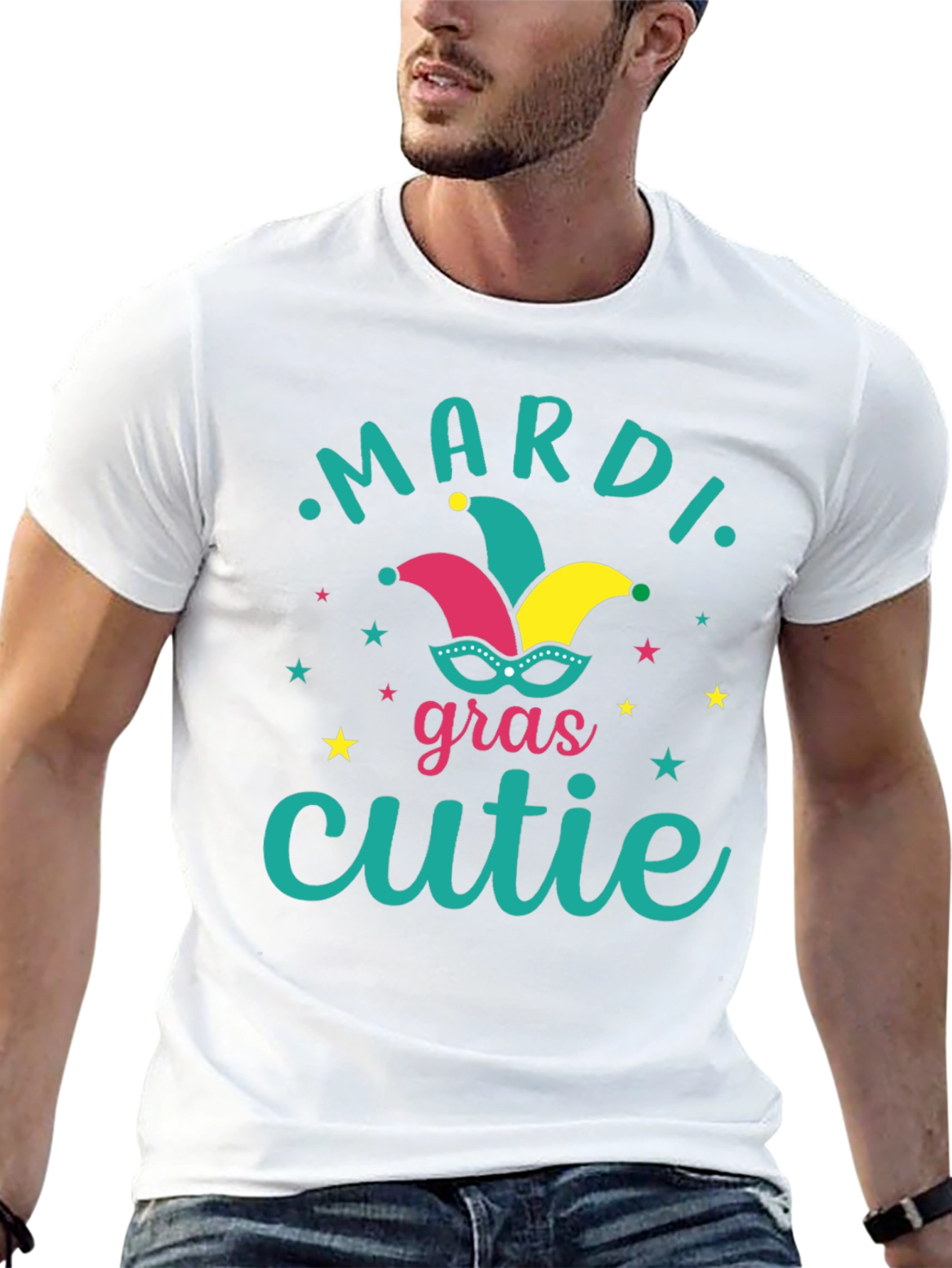 Mardi Gras Cutie T-Shirt Black Festive Graphic Tee