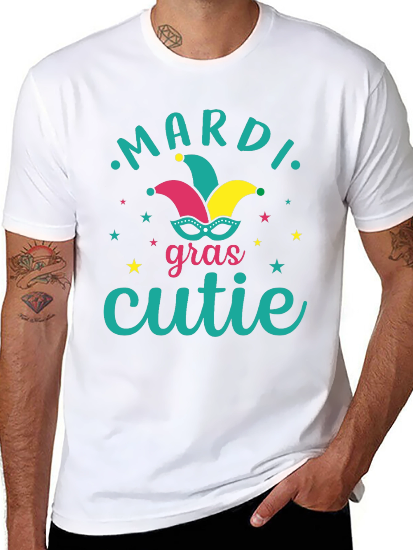 Mardi Gras Cutie T-Shirt Black Festive Graphic Tee