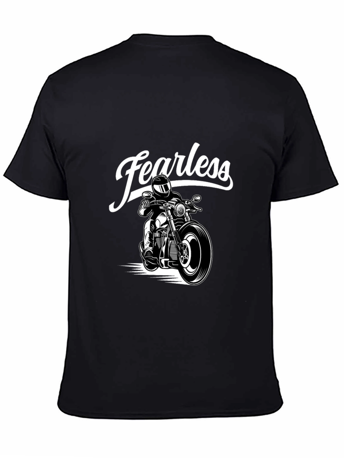 Fearless Motorcycle Rider Black Graphic T-Shirt