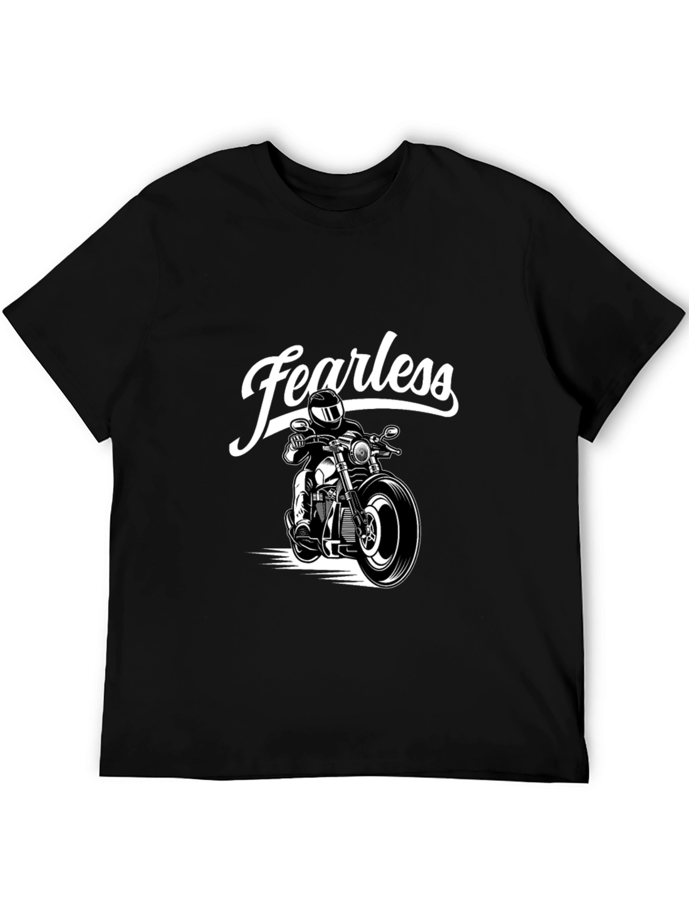 Fearless Motorcycle Rider Black Graphic T-Shirt