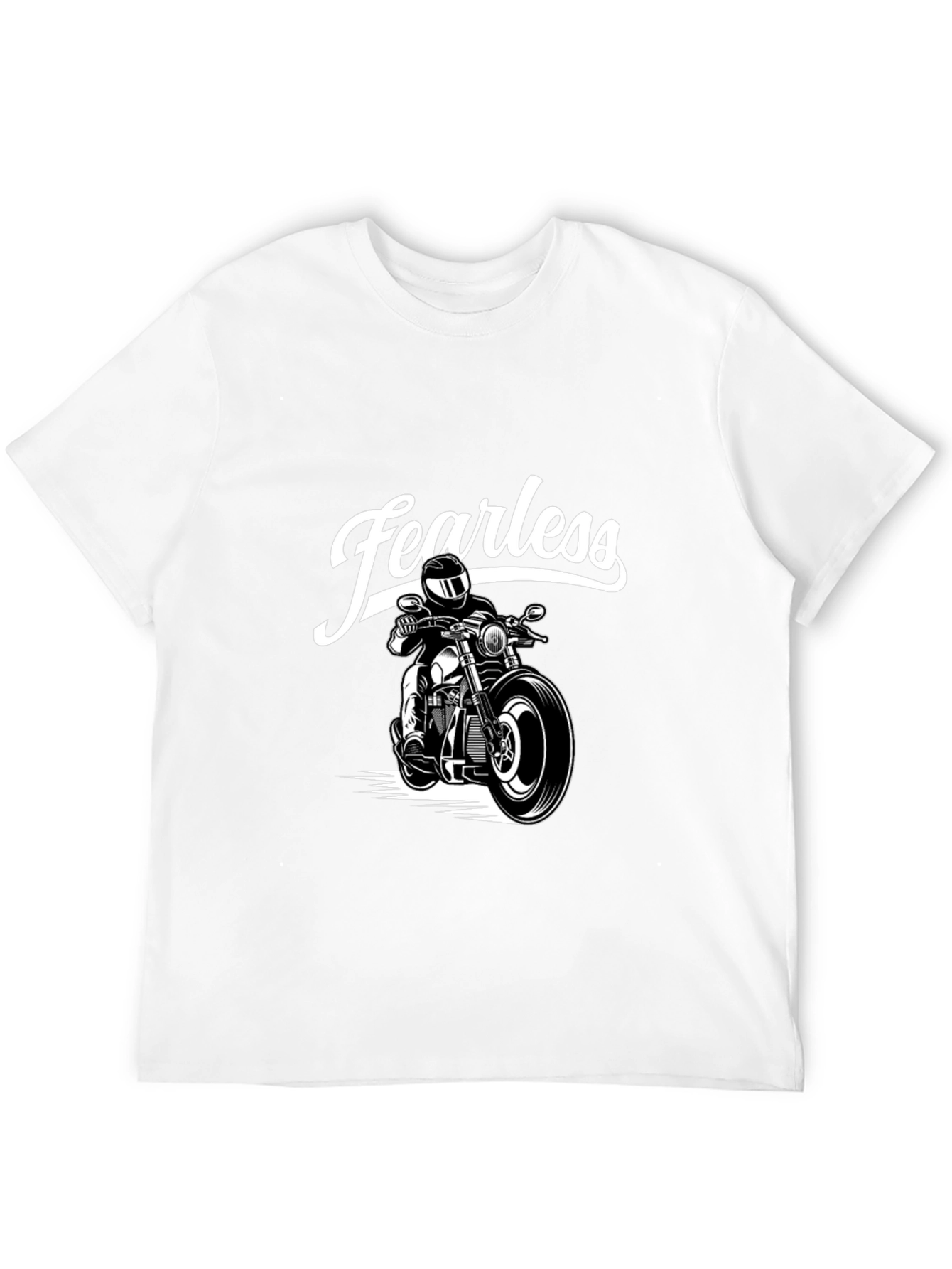 Fearless Motorcycle Rider Black Graphic T-Shirt