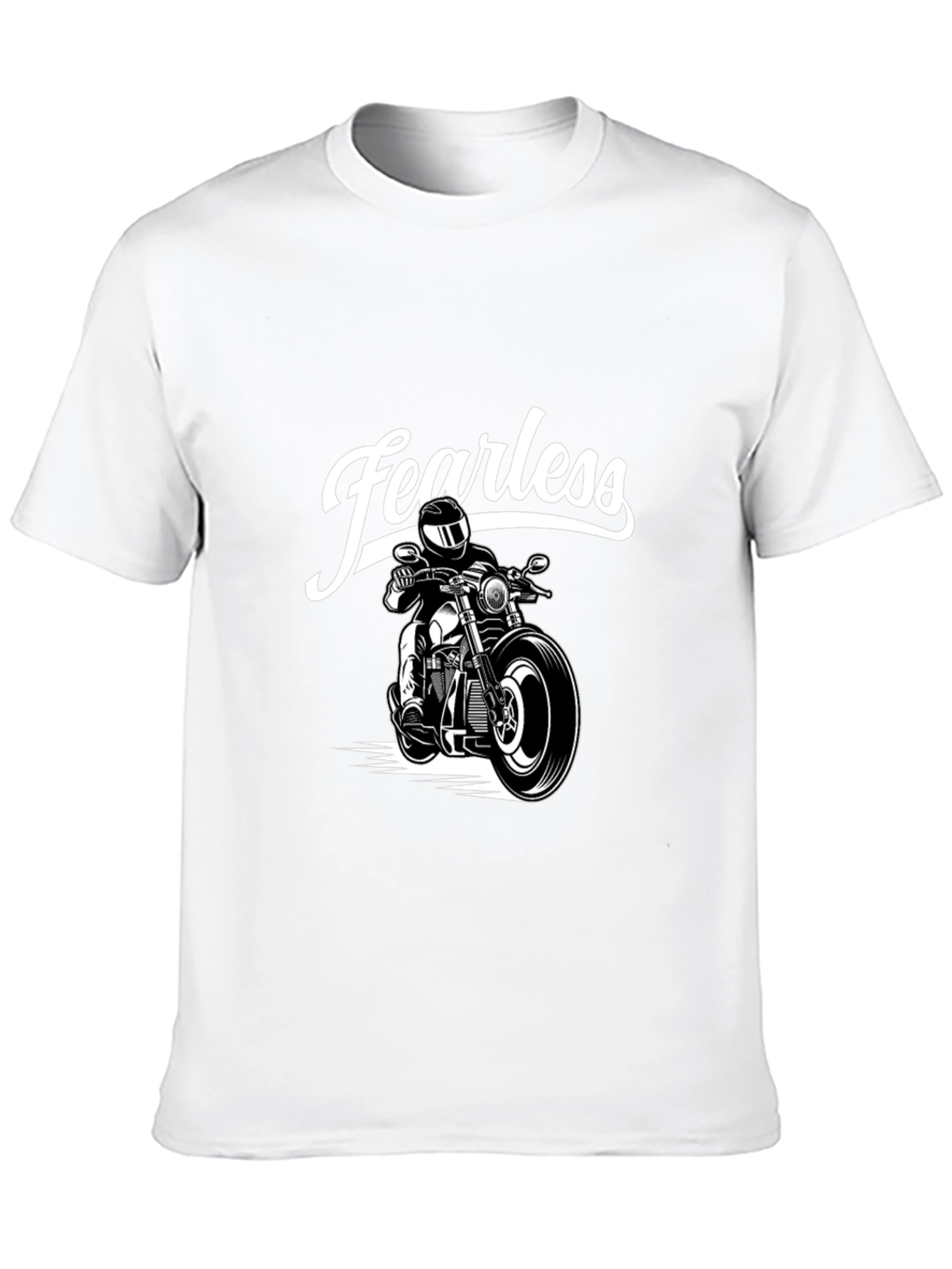 Fearless Motorcycle Rider Black Graphic T-Shirt